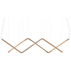 Contemporary Chandelier / Pendant Lamp 'Pipeline CM9-P' Copper by AND