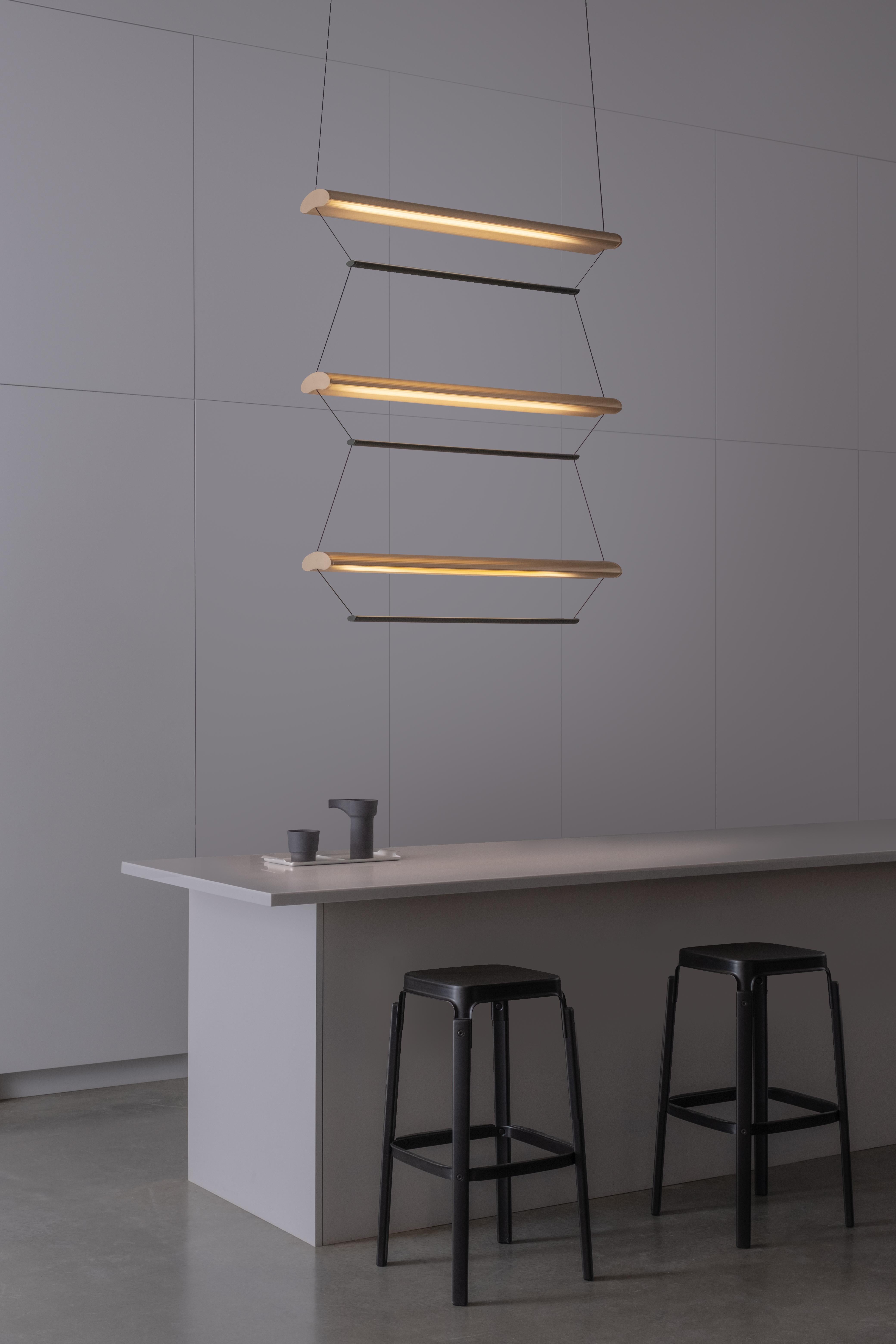 Contemporary Chandelier / Pendant Lamp 'Tier 1', 100, Silver and Sapphire by AND in vendita 5