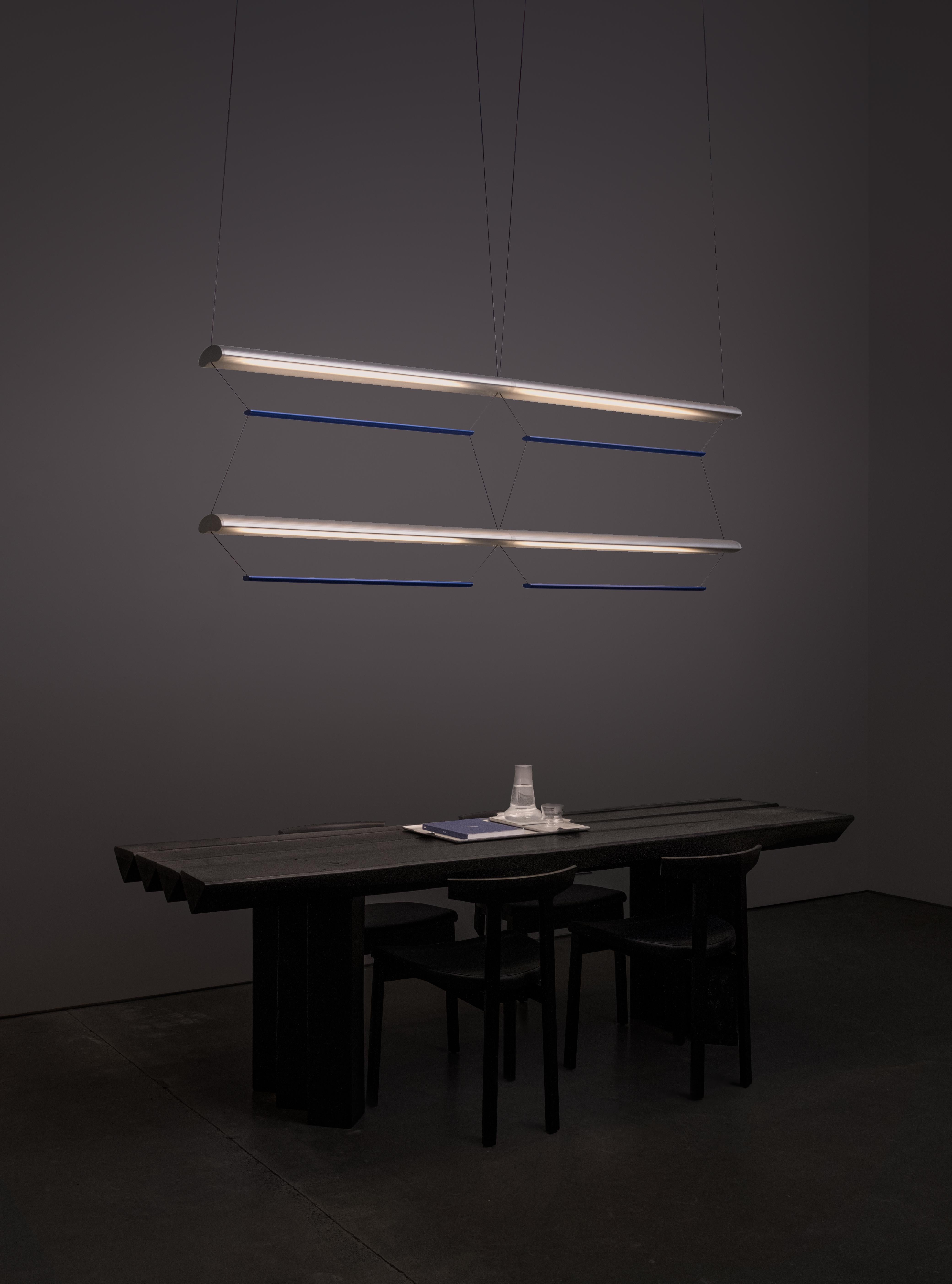 Contemporary Chandelier / Pendant Lamp 'Tier 1', 100, Silver and Sapphire by AND in vendita 2