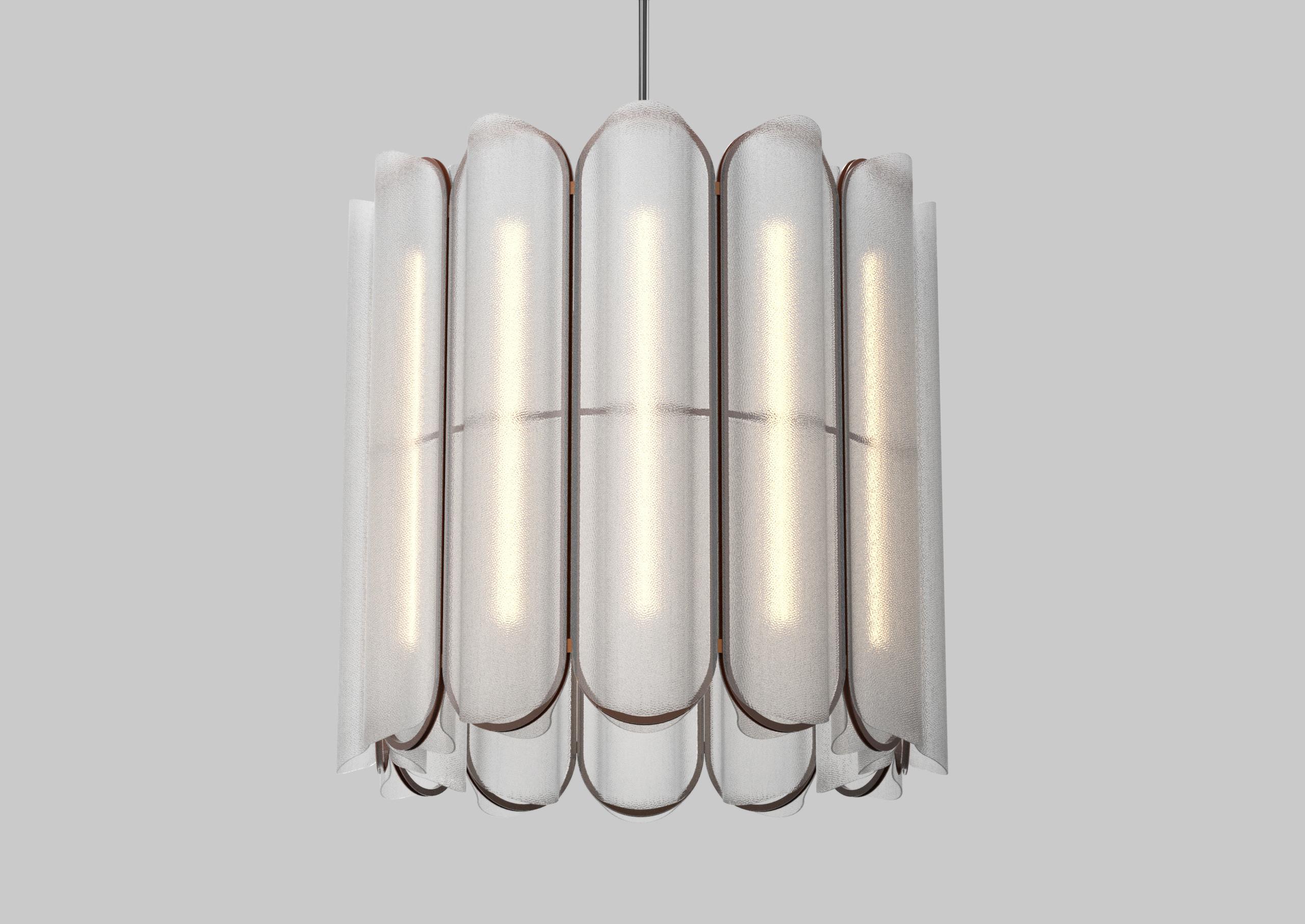 Lampadario a sospensione 'Vale' 12 - P
Design: Caine Heintzman, Editore: AND Light

I materiali
- Corpo in alluminio
- Acrilico fuso

Dimensioni
102 x Ø 103cm / 40
