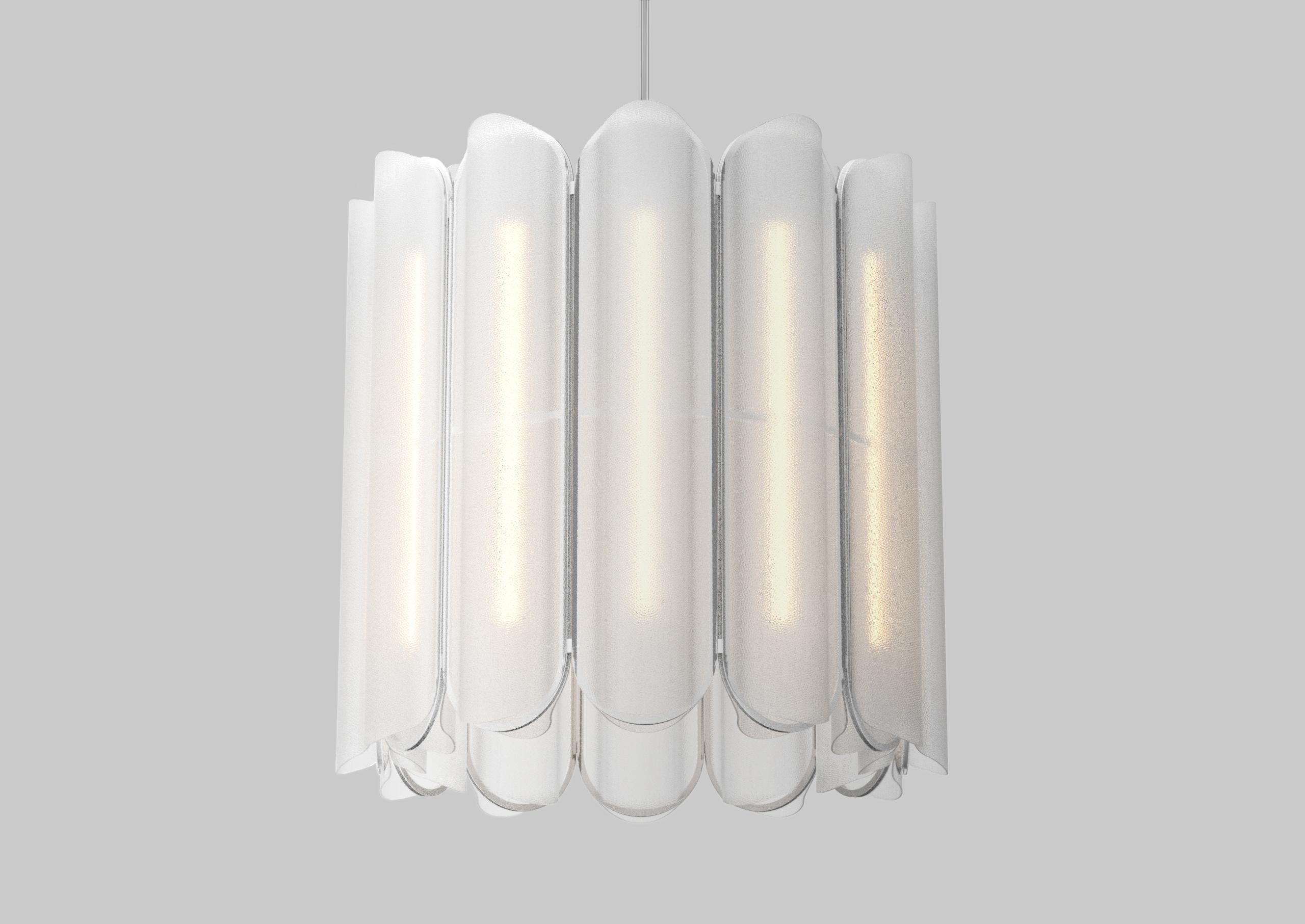 Lustre pendentif 'Vale' 12 - P
Design/One : Caine Heintzman, rédacteur en chef : AND Light

Matériaux
- Corps en aluminium
- Acrylique coulé

Dimensions
102 x Ø 103cm / 40