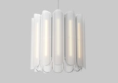 Contemporary Chandelier / Pendant Lamp 'Vale 12-P', Silica by AND