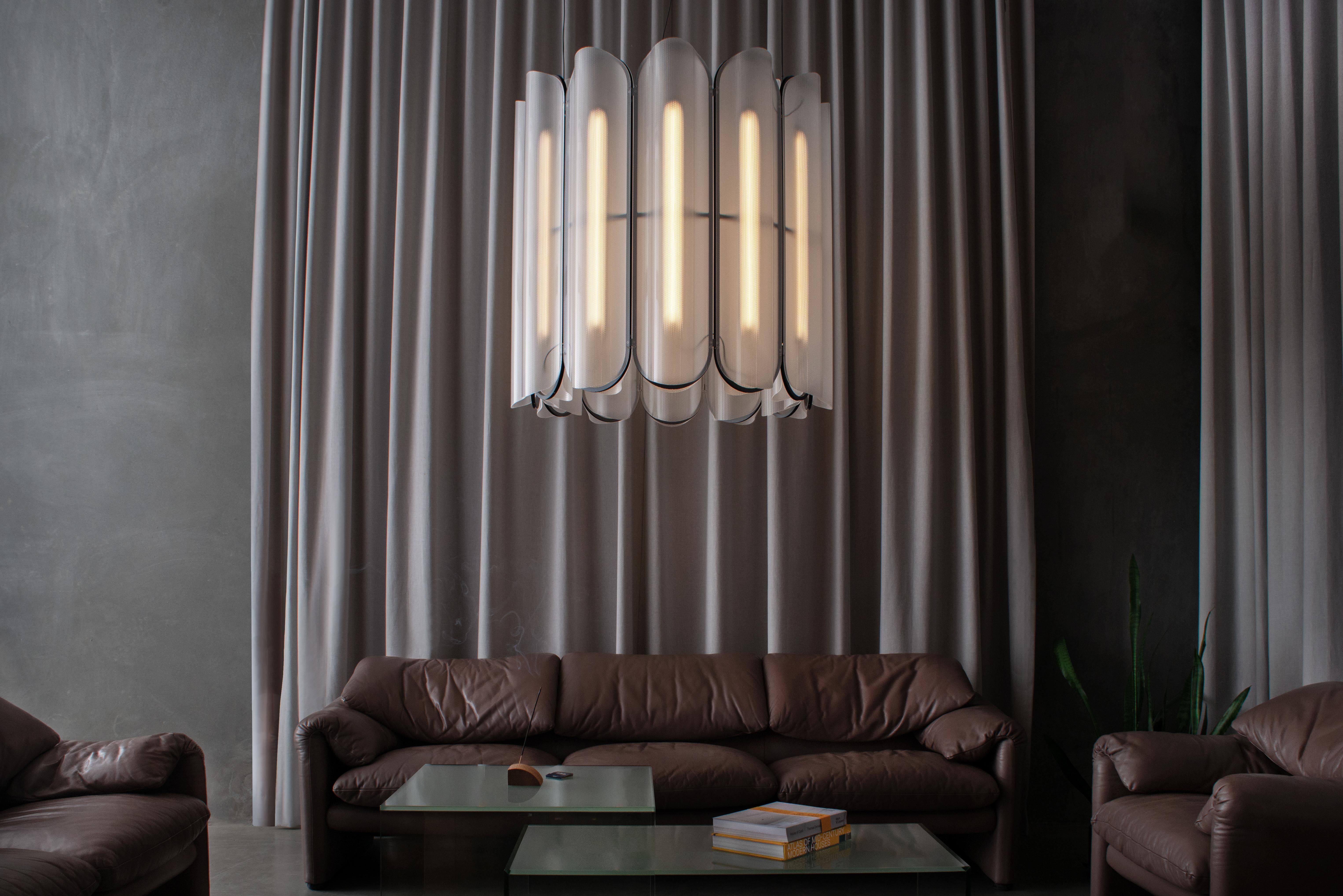 Canadien Lustre / Suspension Contemporary 'Vale 12-P', Silica by AND en vente
