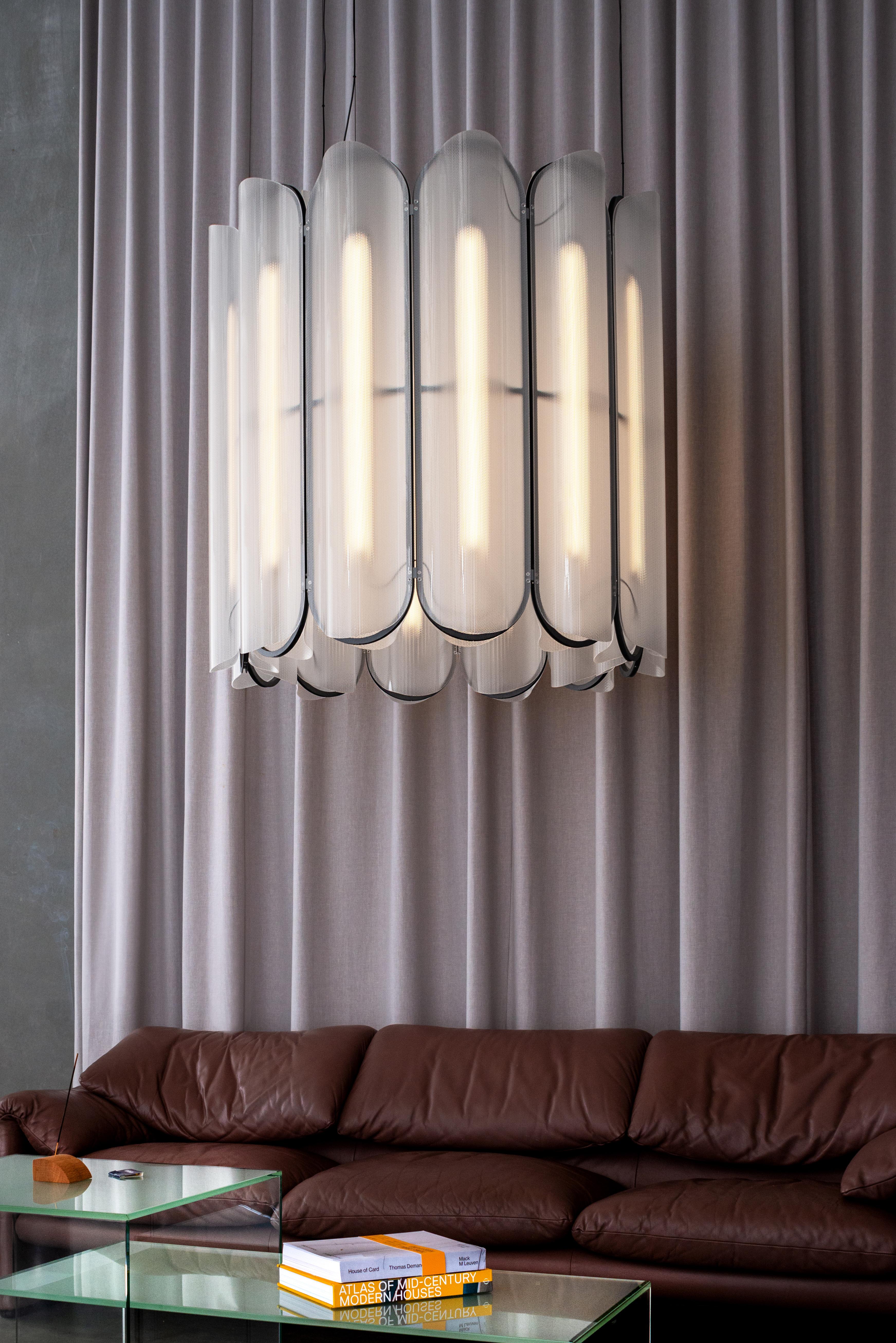 XXIe siècle et contemporain Lustre / Suspension Contemporary 'Vale 12-P', Silica by AND en vente