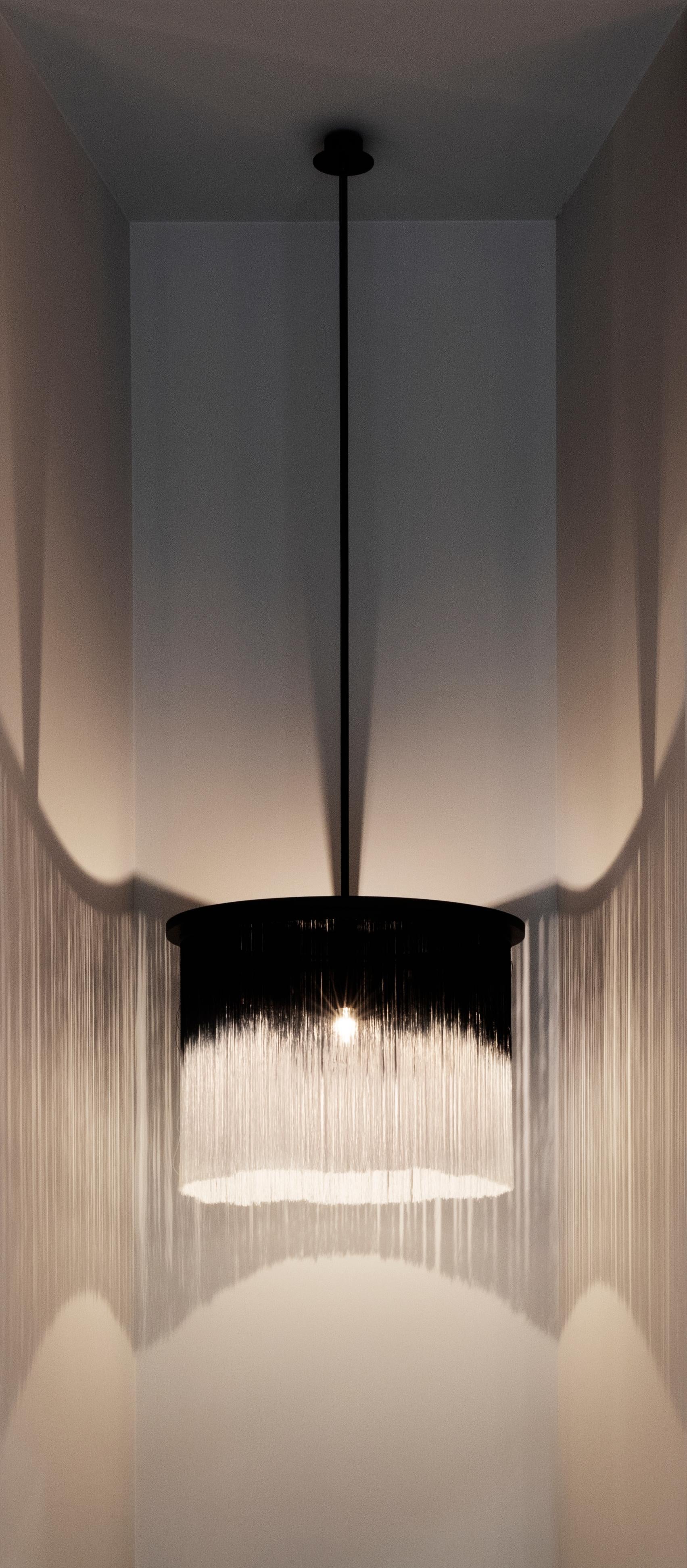 Belgian Contemporary Chandelier 'Wong' Black Threads by Ann Demeulemeester For Sale