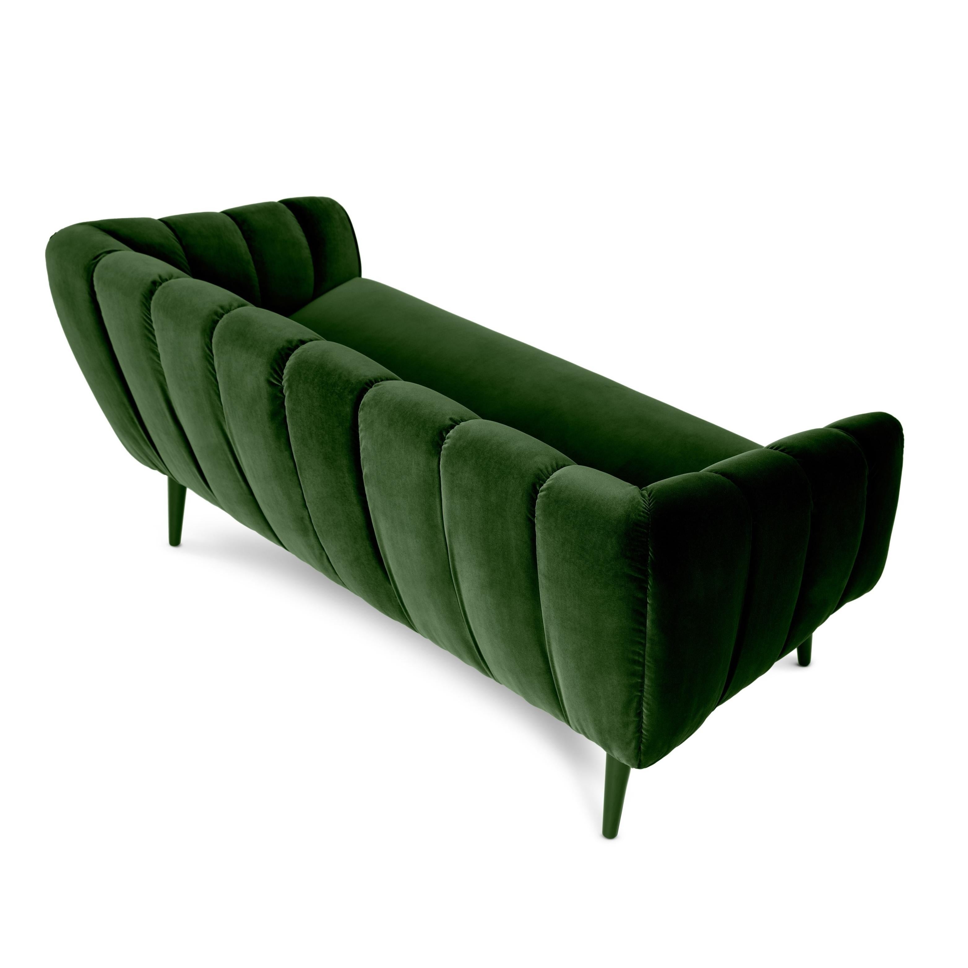 Contemporary Channel-Tufted Sofa Offered in Velvet In New Condition For Sale In New York, NY