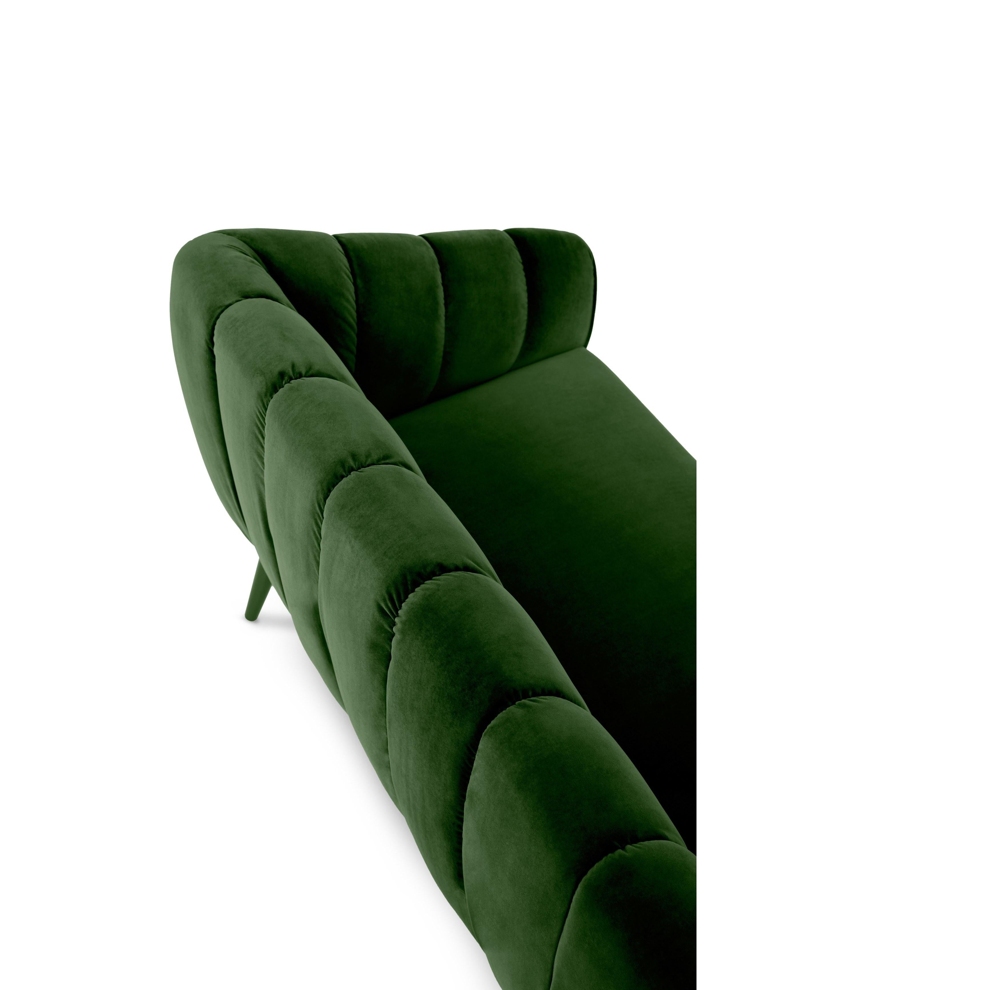Contemporary Channel-Tufted Sofa Offered in Velvet For Sale 1