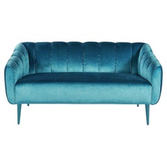 Contemporary Channel-Tufted Sofa Offered in Velvet