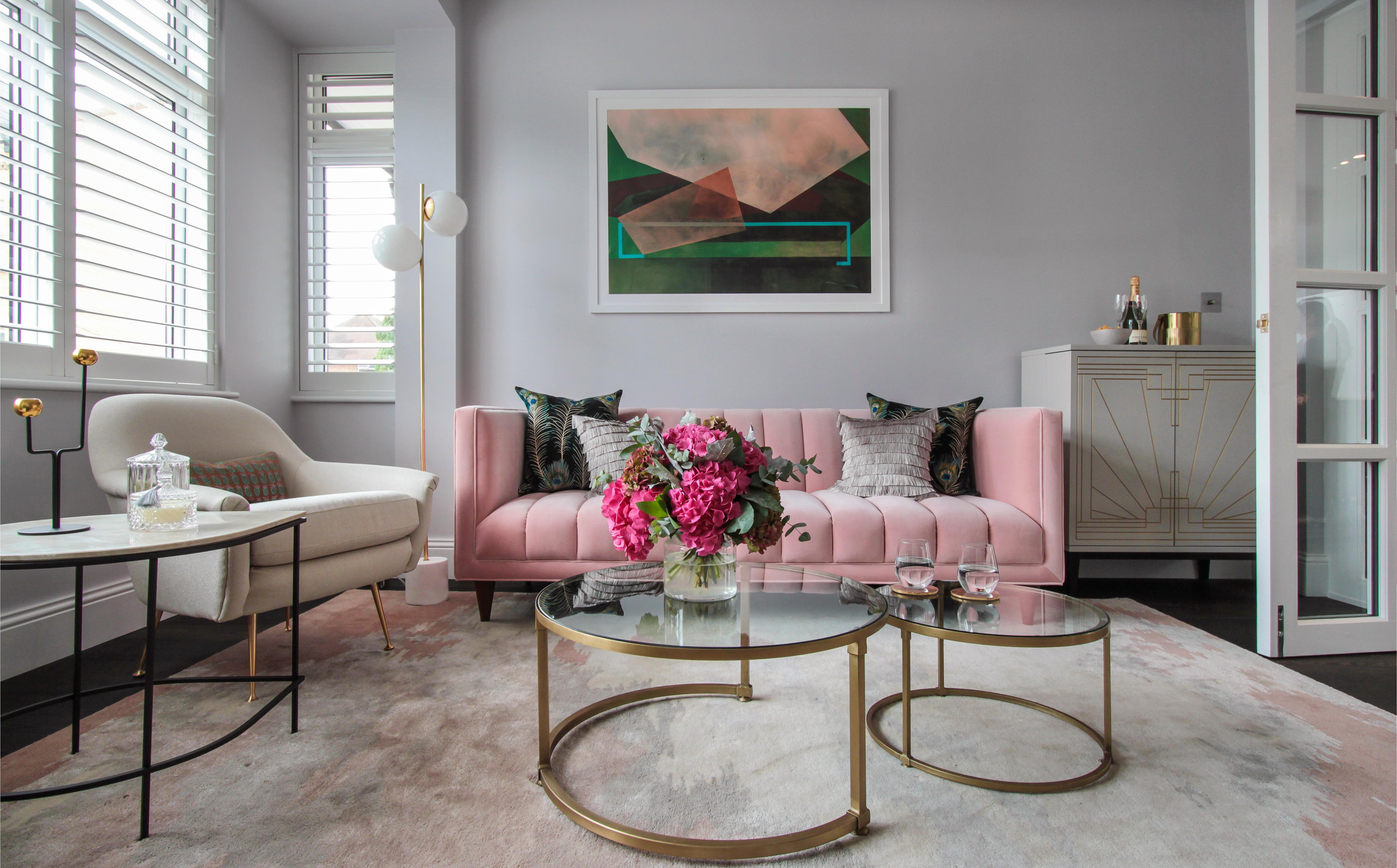 pink settee