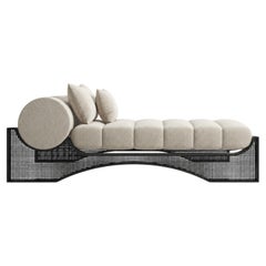 Contemporary Channeled and Steel "Entity" Chaise, Parisii Collection