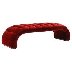 Banquette Channel Channel Contemporary en velours rouge