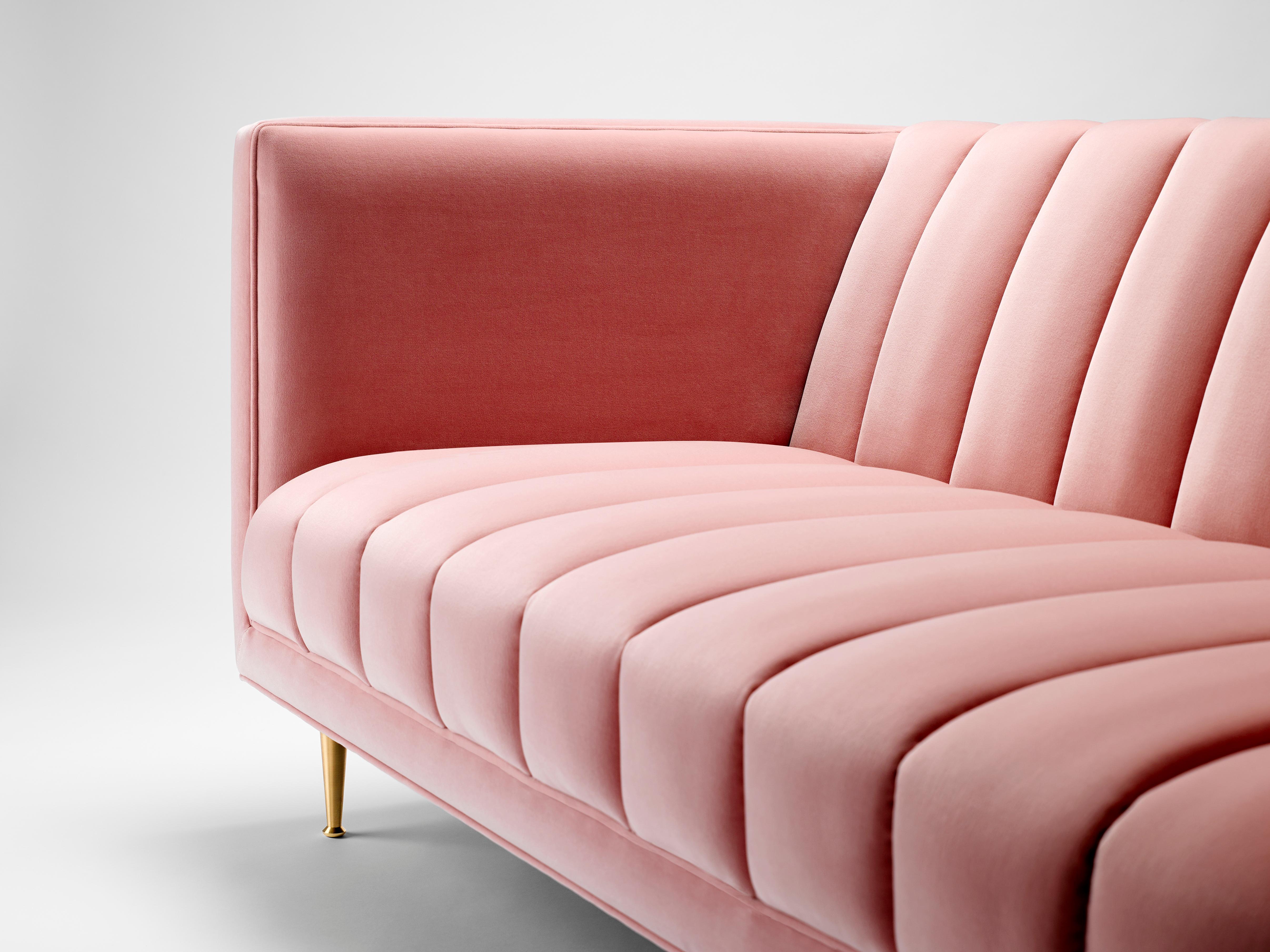 velvet pink couch