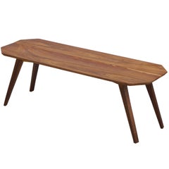 Contemporary Character Coffee Table in Kiaat Oiled Wood with Tapered Legs