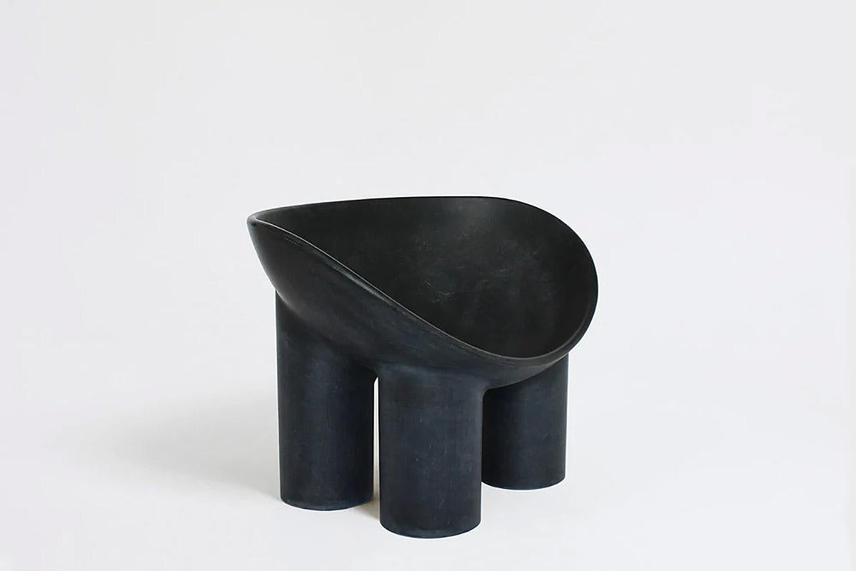 British Contemporary Charcoal Fiberglass Chair, Roly-Poly Chair by Faye Toogood For Sale