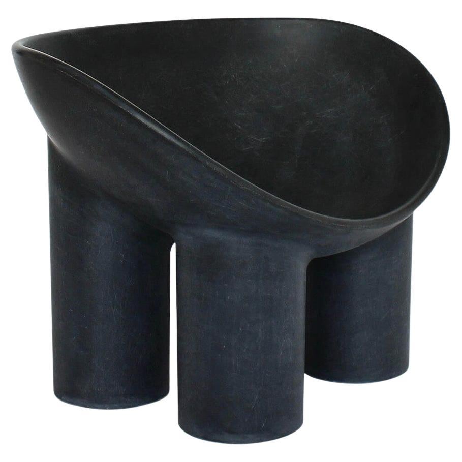 Contemporary Charcoal Fiberglass Chair, Roly-Poly Chair by Faye Toogood For Sale