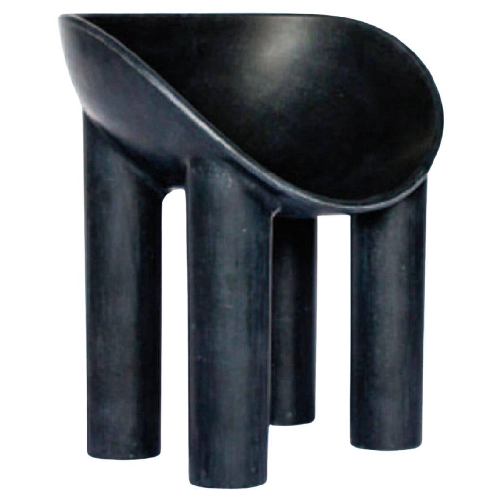 Contemporary Charcoal Fiberglass Chair, Roly-Poly Dining Chair by Faye Toogood