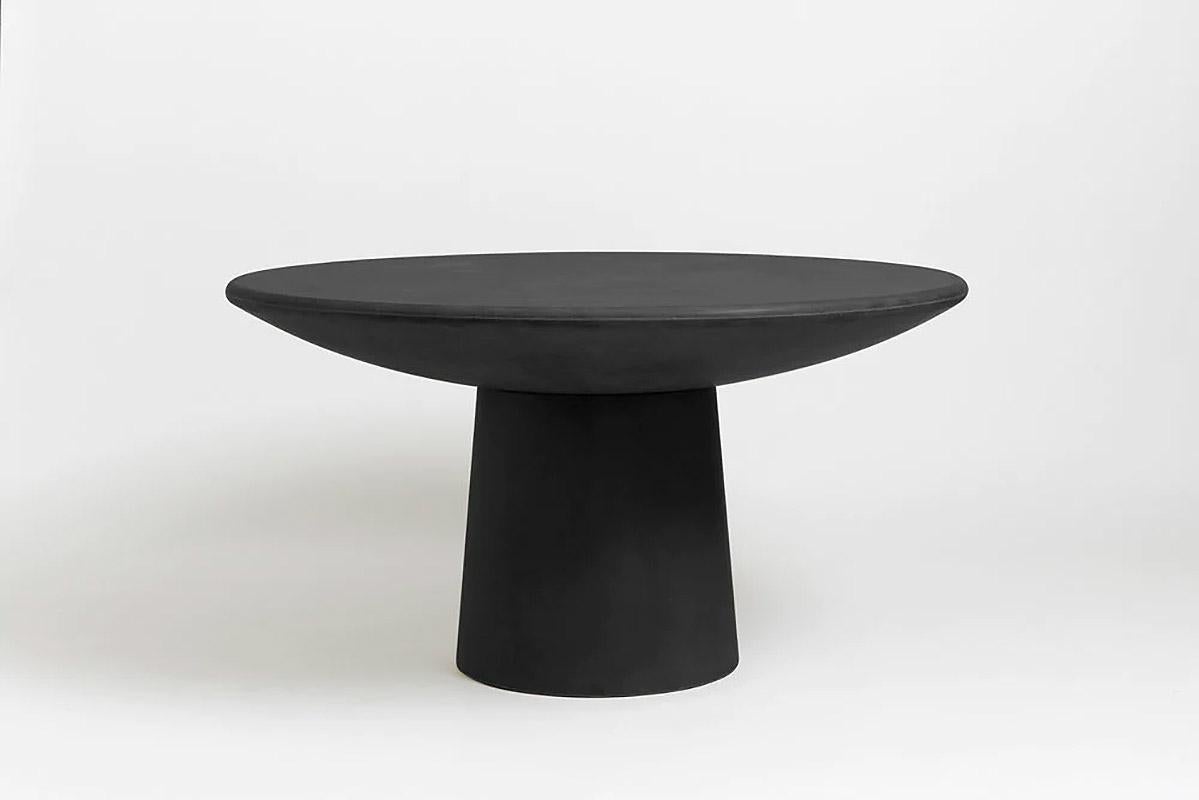 Contemporary fiberglass dining table - Roly Poly Dining Table by Faye Toogood. This is shown in the charcoal fiberglass finish. 
Design: Faye Toogood
Material: Fiberglass 
Available also in raw or cream finish, please contact us.

The Roly Poly