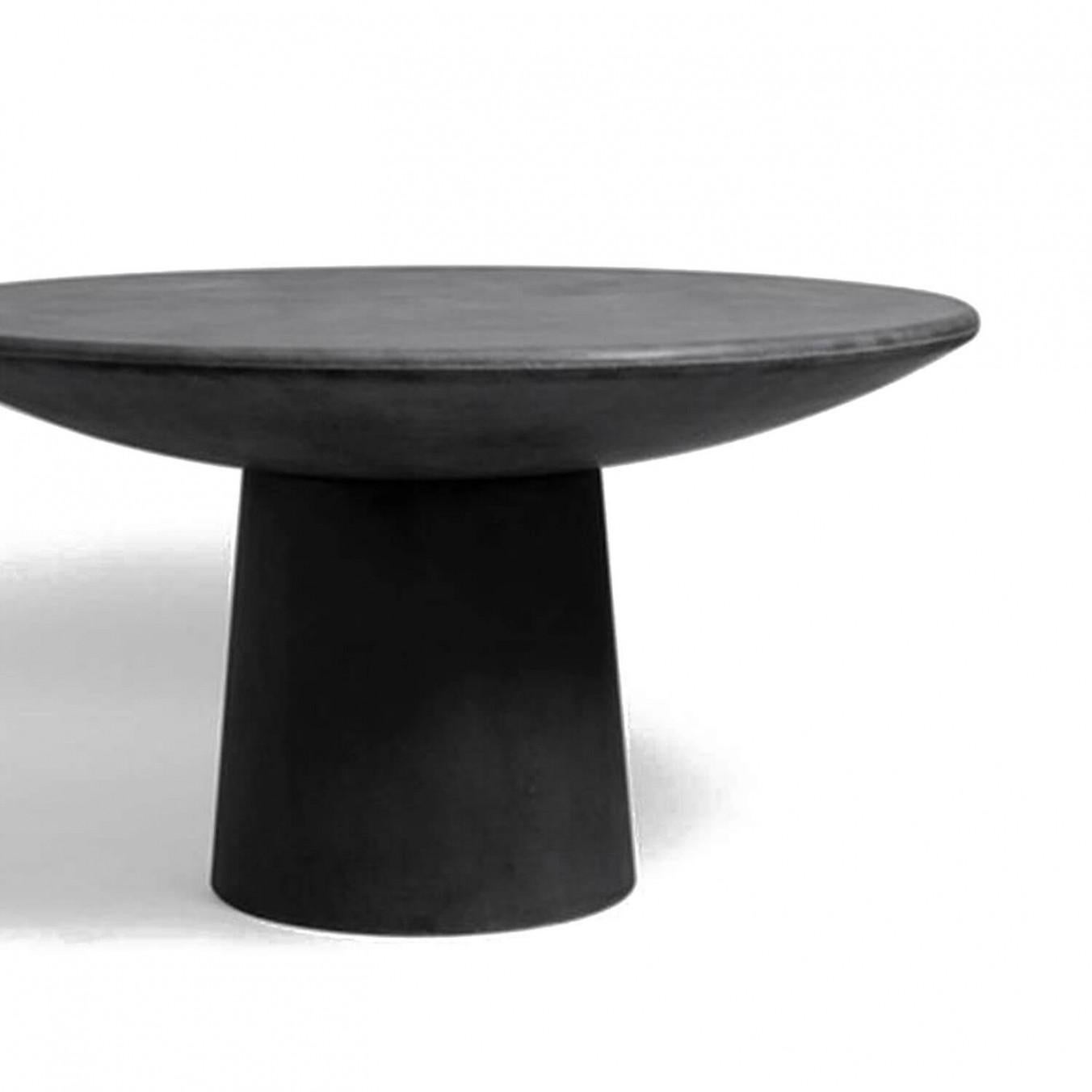 Contemporary Charcoal Fiberglass Table, Roly-Poly Dining Table by Faye Toogood For Sale 1