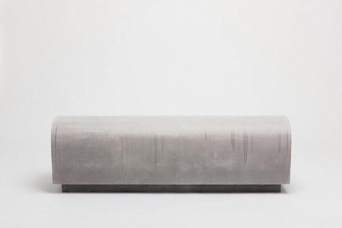 Contemporary Charcoal Plaster Bench, Chubby Bench by Faye Toogood For Sale 5