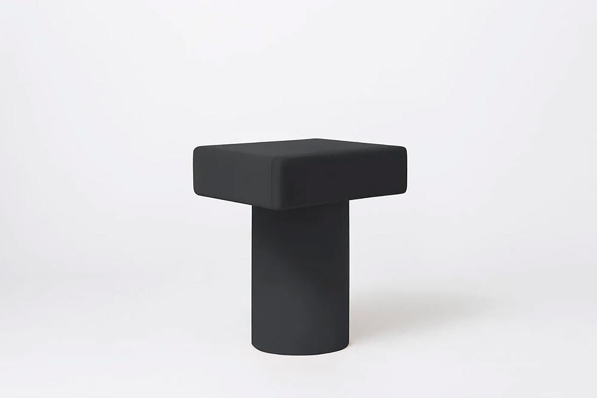 British Contemporary charcoal wooden nightstand, Roly-Poly by Faye Toogood