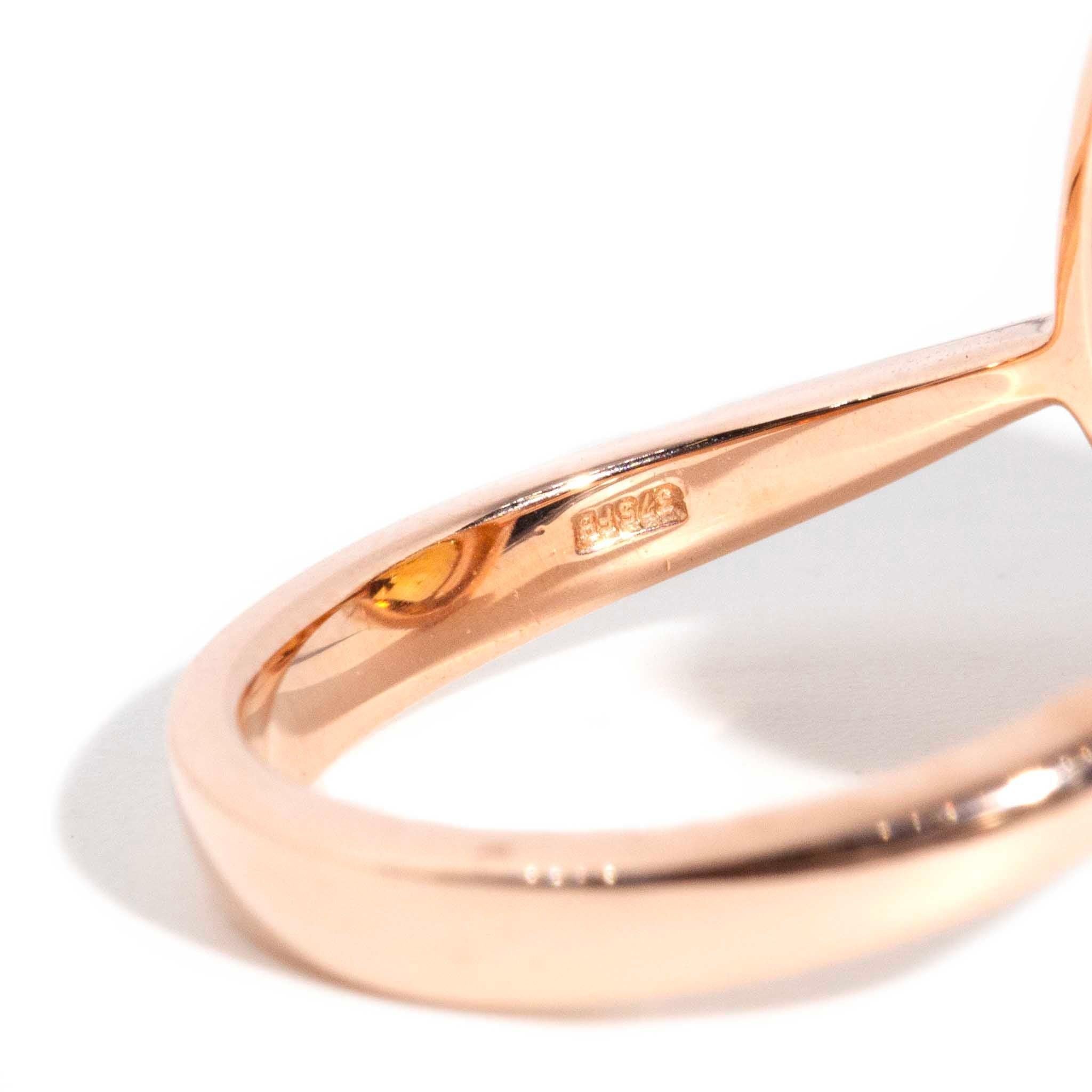 Anillo Contemporáneo de Granate Citrino y Diamante en Oro Rosa de 9 Quilates en venta 6