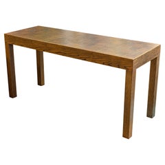 Contemporary Checkered Grain Zebra Wood Handcrafted Console Table