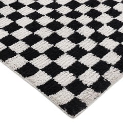 Contemporary Checkered Hand Made Black Area Rug 3' 0" x 5' 0"