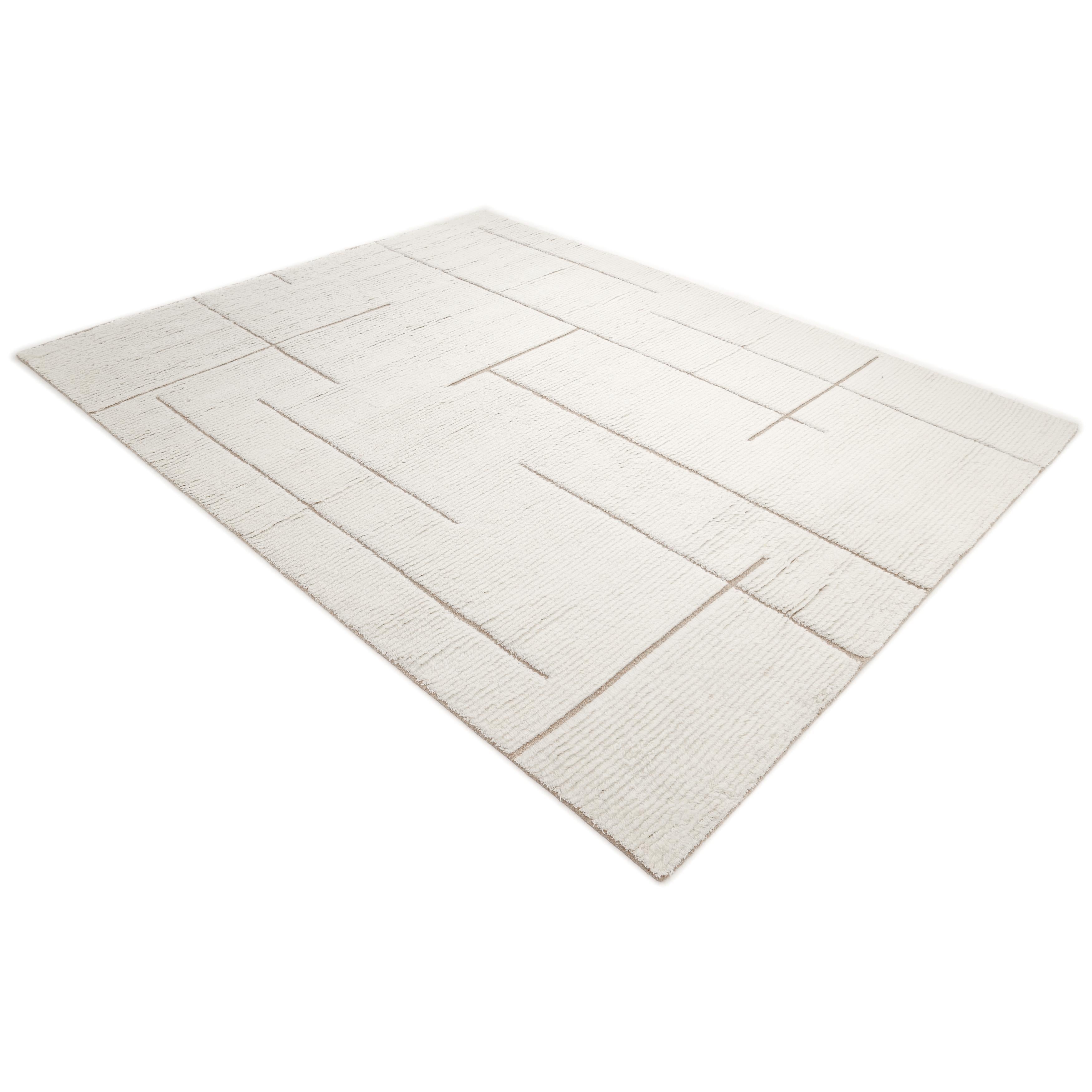 Contemporary Checkered Hand Made Black Area Rug 5' 0