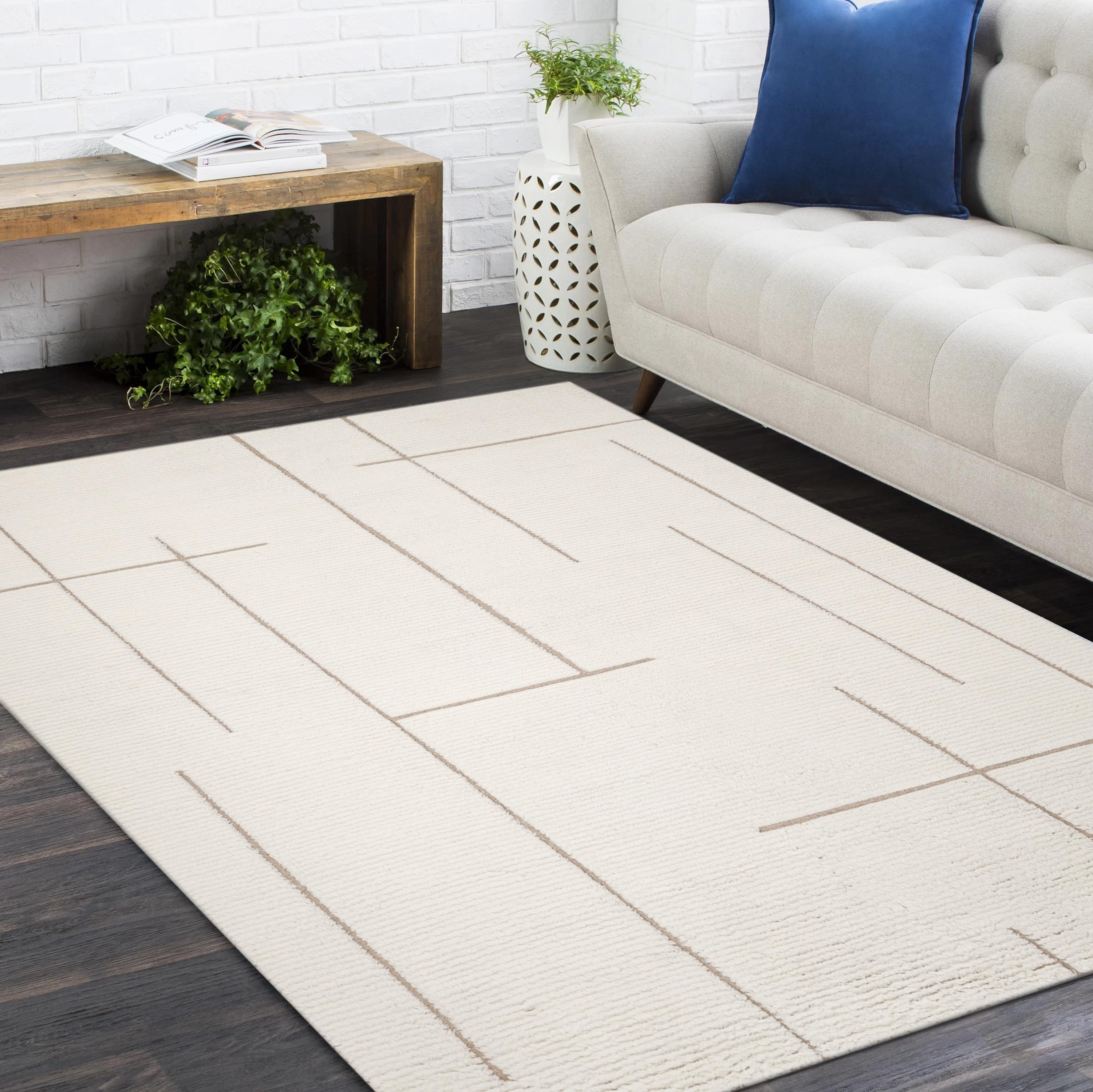 Contemporary Checkered Hand Made Black Area Rug 5' 0