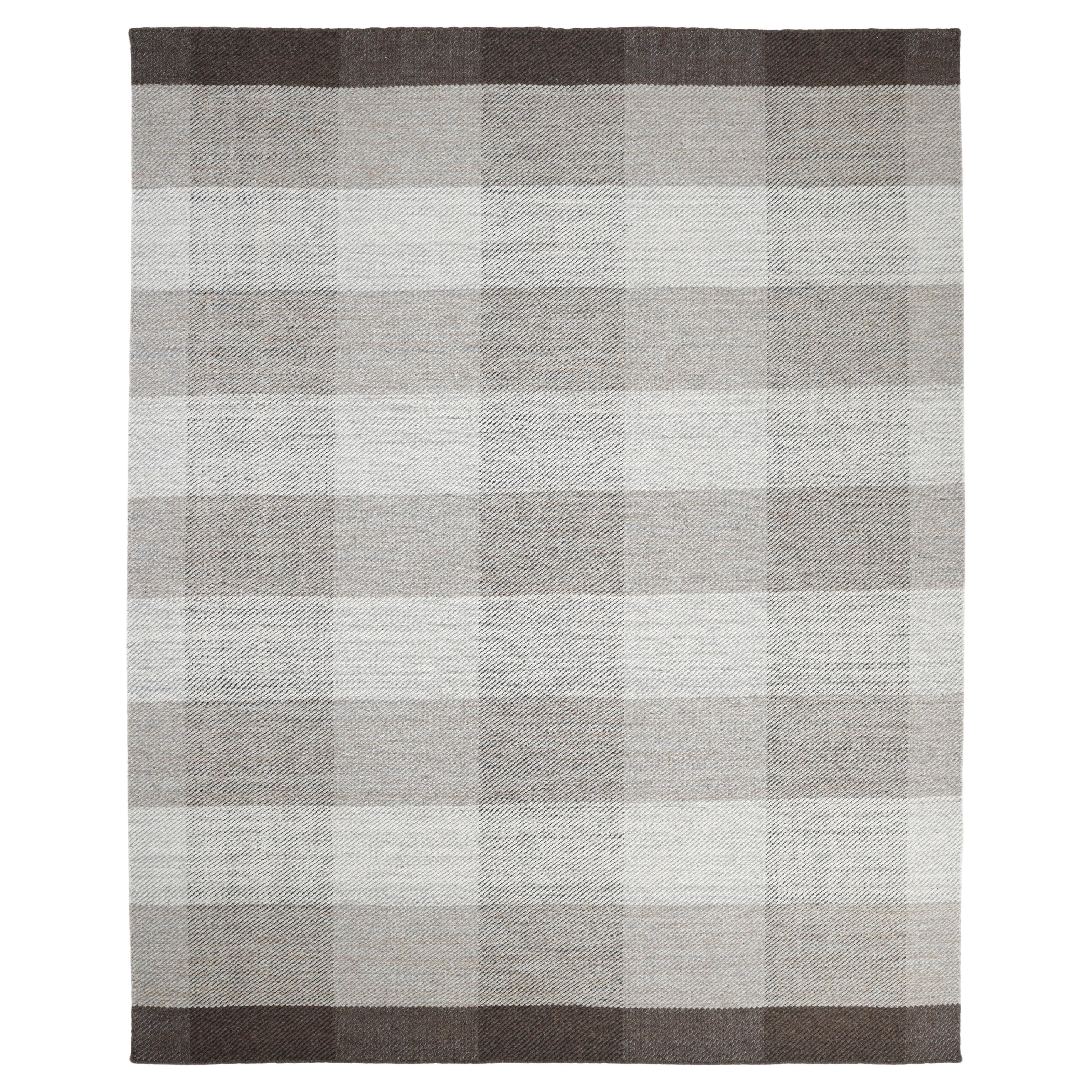 Contemporary Checkered Hand Made Brown Area Rug 3' 0" x 5' 0"