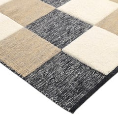 Contemporary Checkered Hand Made Brown Area Rug 8' 0" x 10' 0"