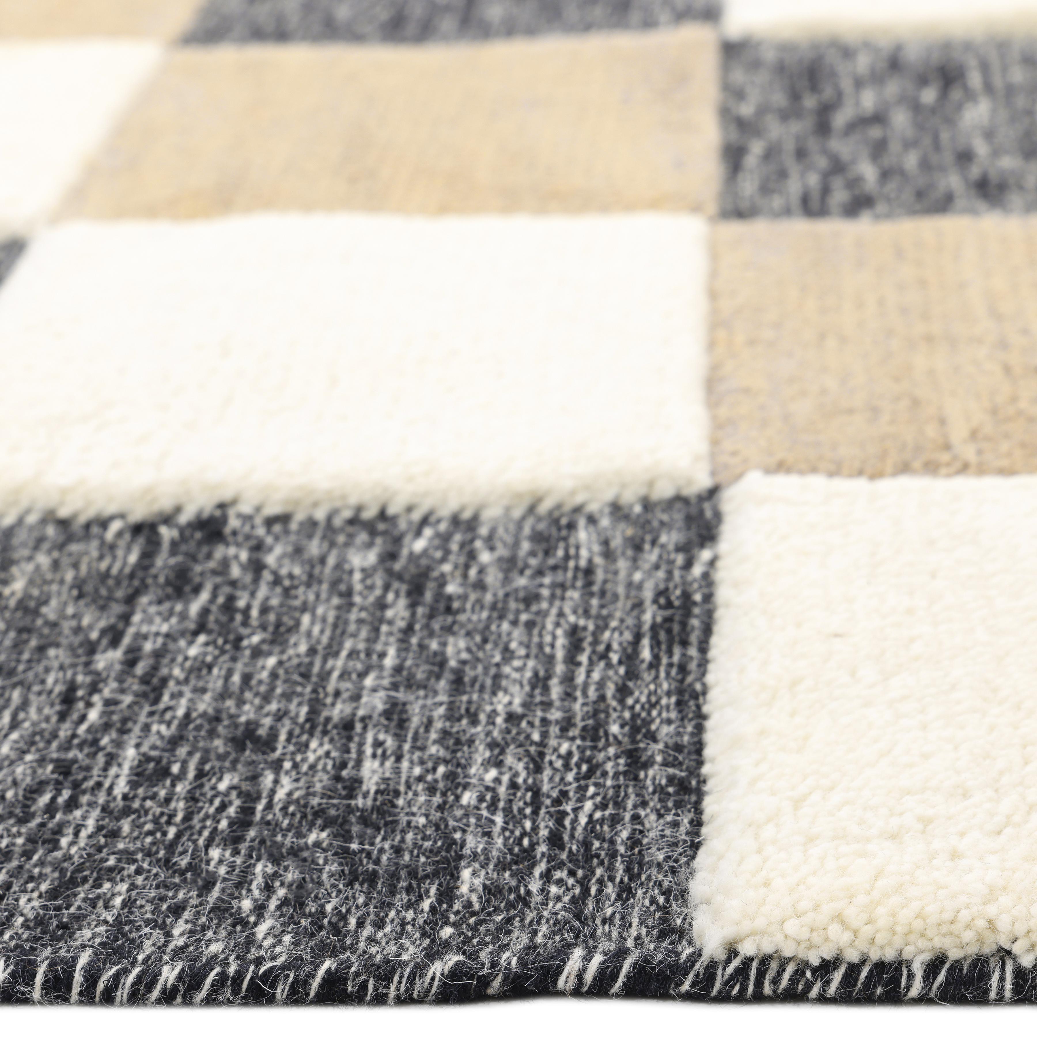 Contemporary Checkered Hand Made Brown Area Rug 9' 0