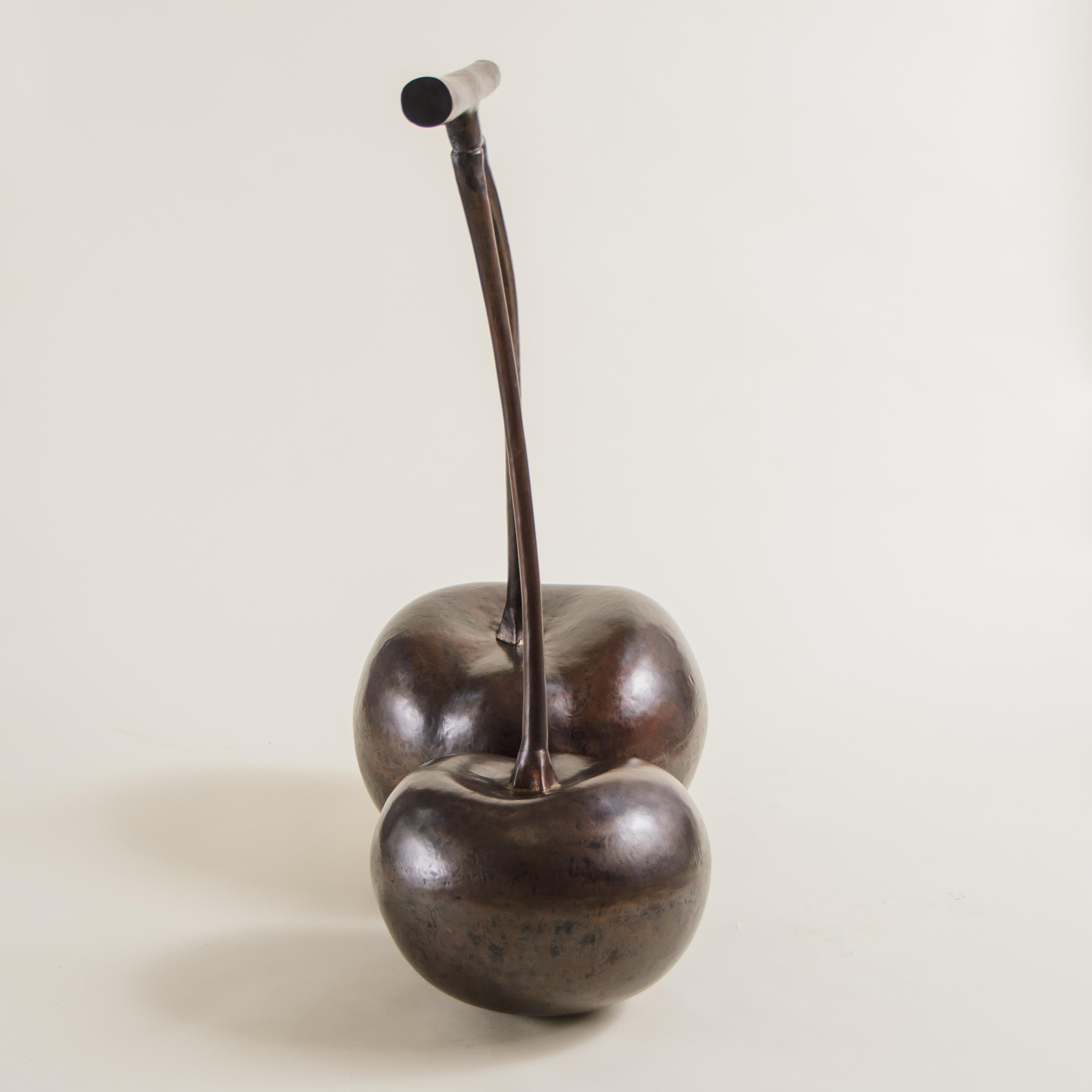 Repoussé Contemporary Cherries Sculpture in Dark Antique Copper by Robert Kuo For Sale