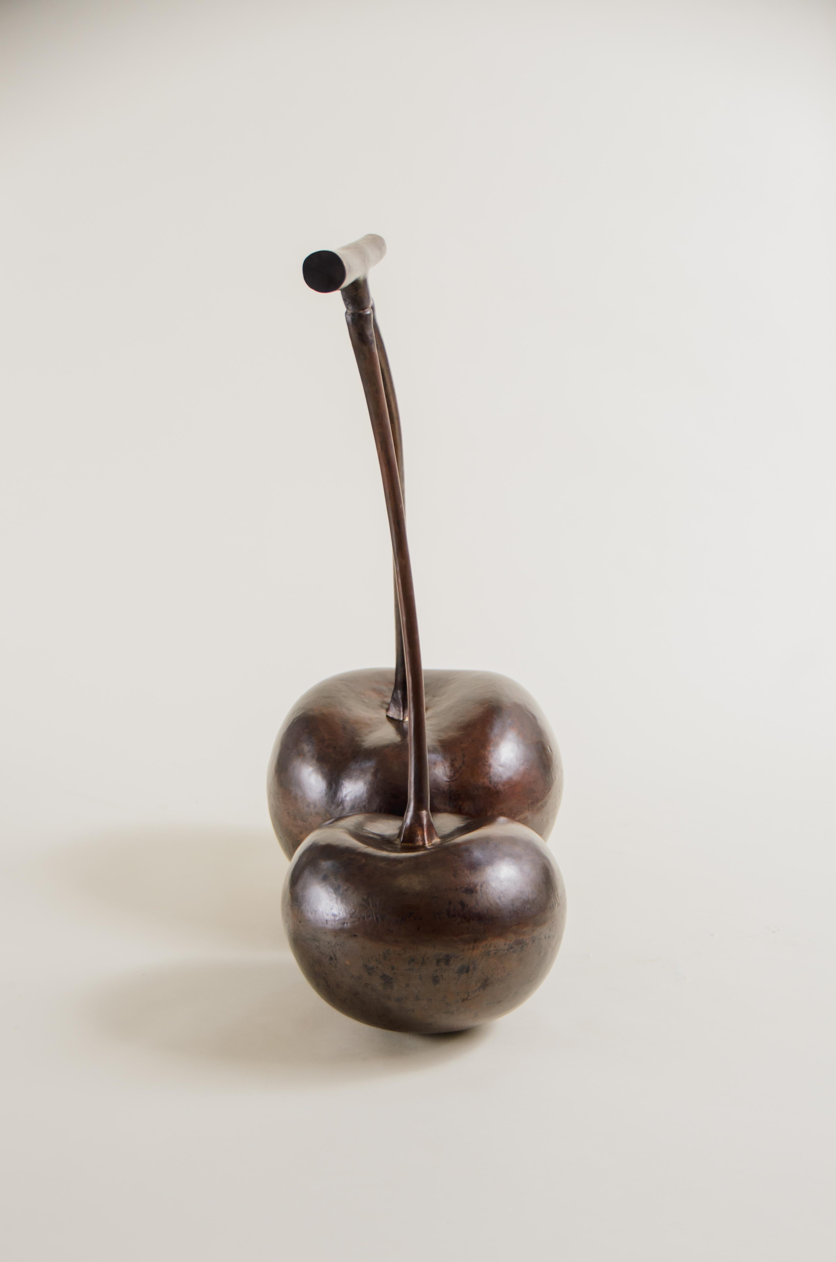 Contemporary Cherries Sculpture in Dark Antique Copper by Robert Kuo In New Condition For Sale In Los Angeles, CA