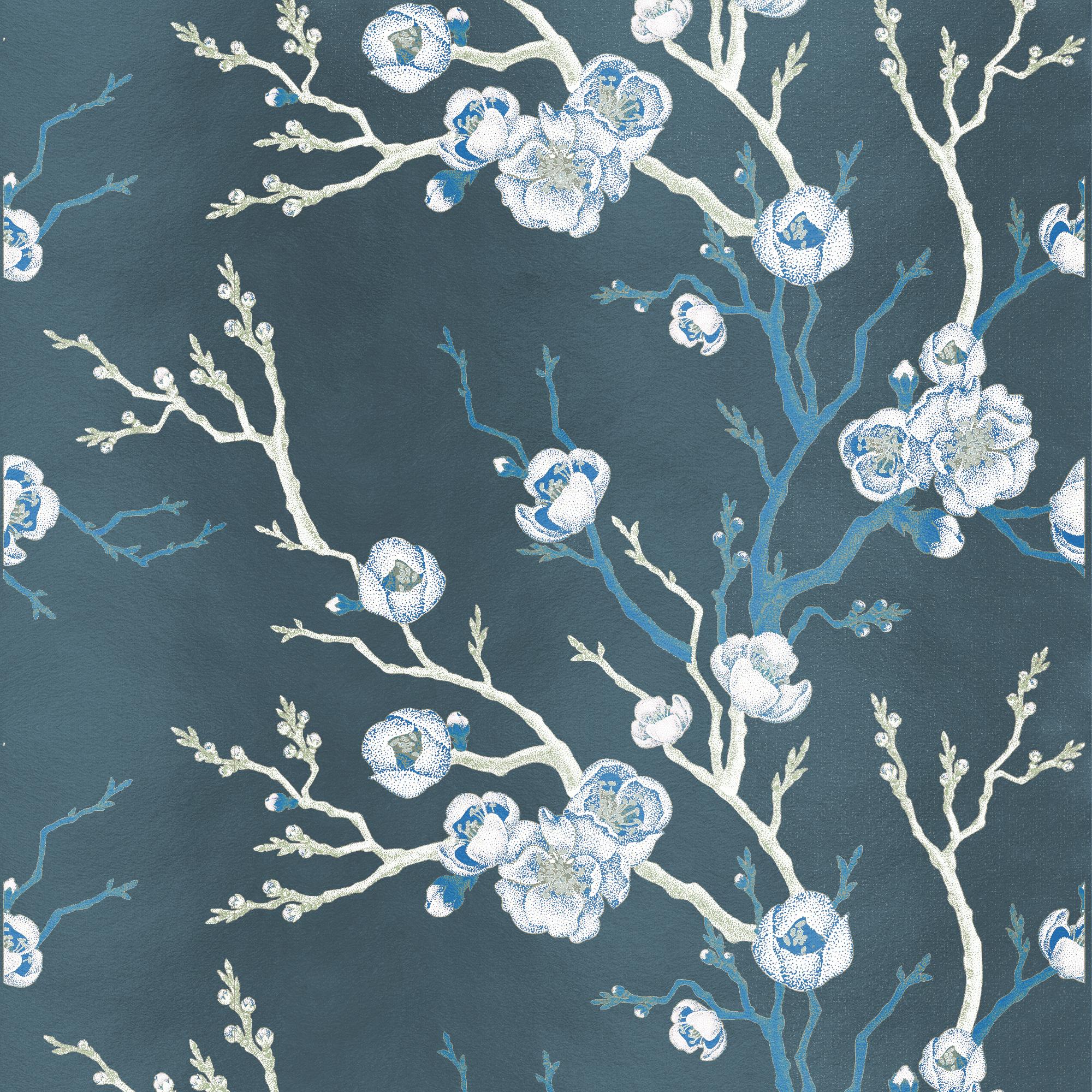 Contemporary Cherry Tree Silk Panel (Moderne) im Angebot