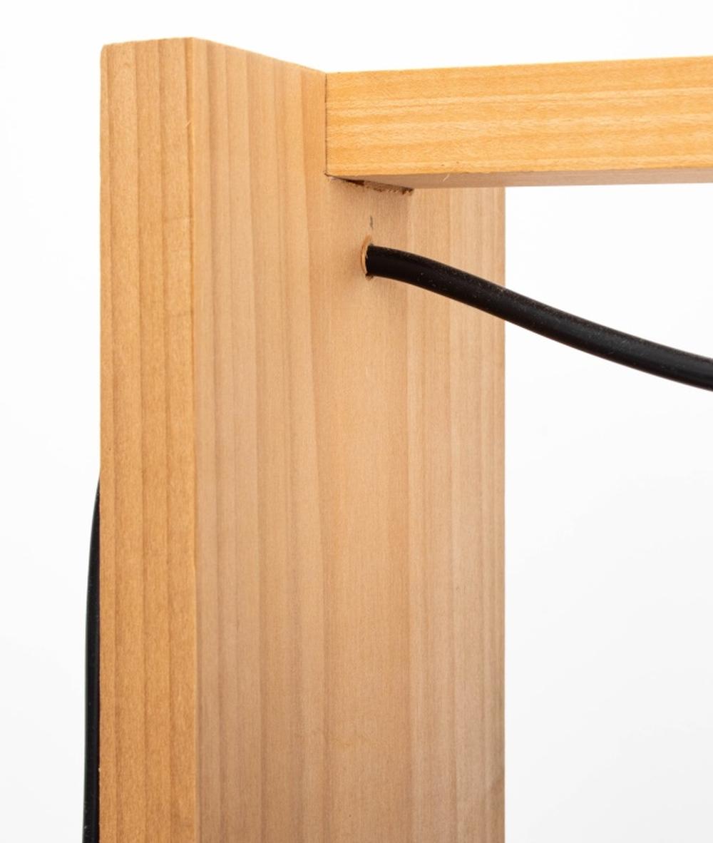 Contemporary Cherrywood and Slate Table Lamp For Sale 1