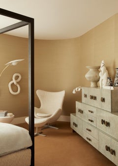 Contemporary Chest of Drawers Dark Red, Bordeaux Lacquer, Nero Marquina Handles