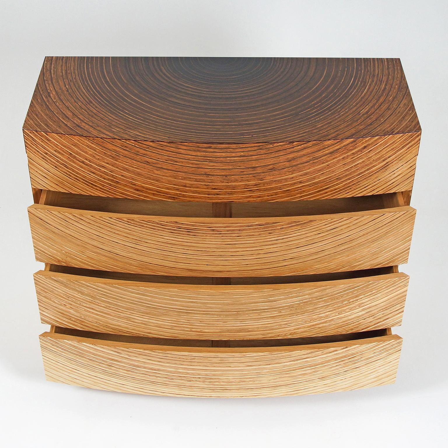 Contemporary Chest of Drawers in Fumed Oak, Oak and Ash by Edward Johnson In New Condition For Sale In Bosham, GB