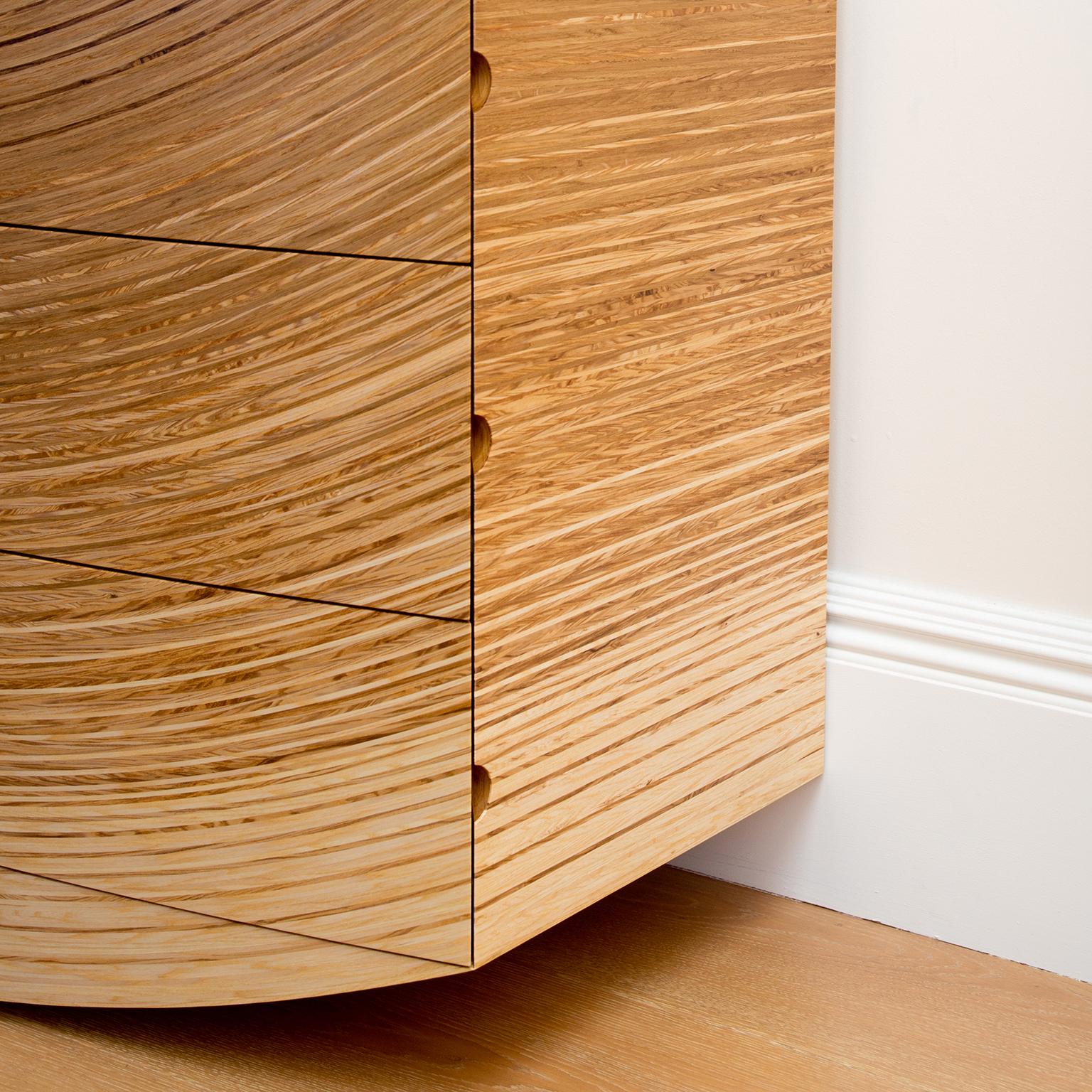 British Contemporary Chest of Drawers in Fumed Oak, Oak and Ash by Edward Johnson For Sale
