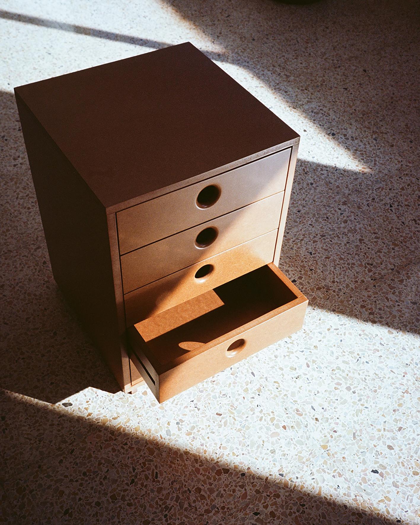 Varnished Modern contemporary chest of drawers in cherry and MDF by Marc Morro  For Sale