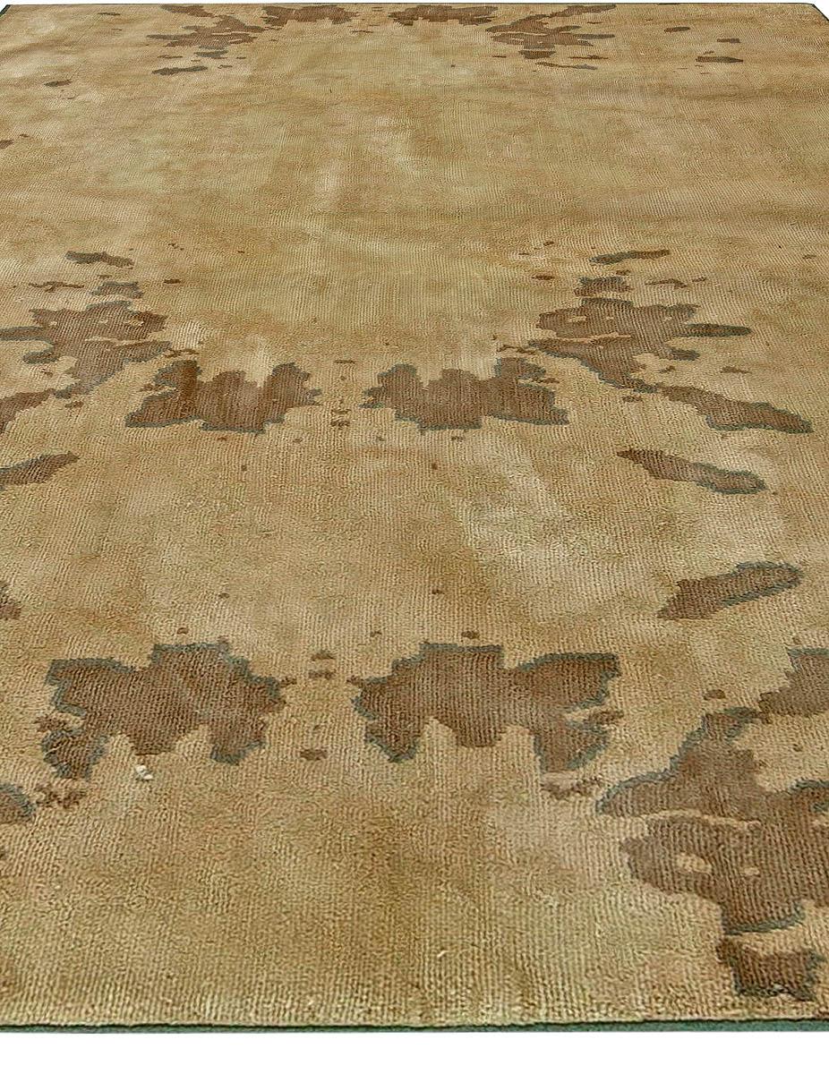 Contemporary chestnut beige hand knotted silk rug by Doris Leslie Blau.
Size: 4'5