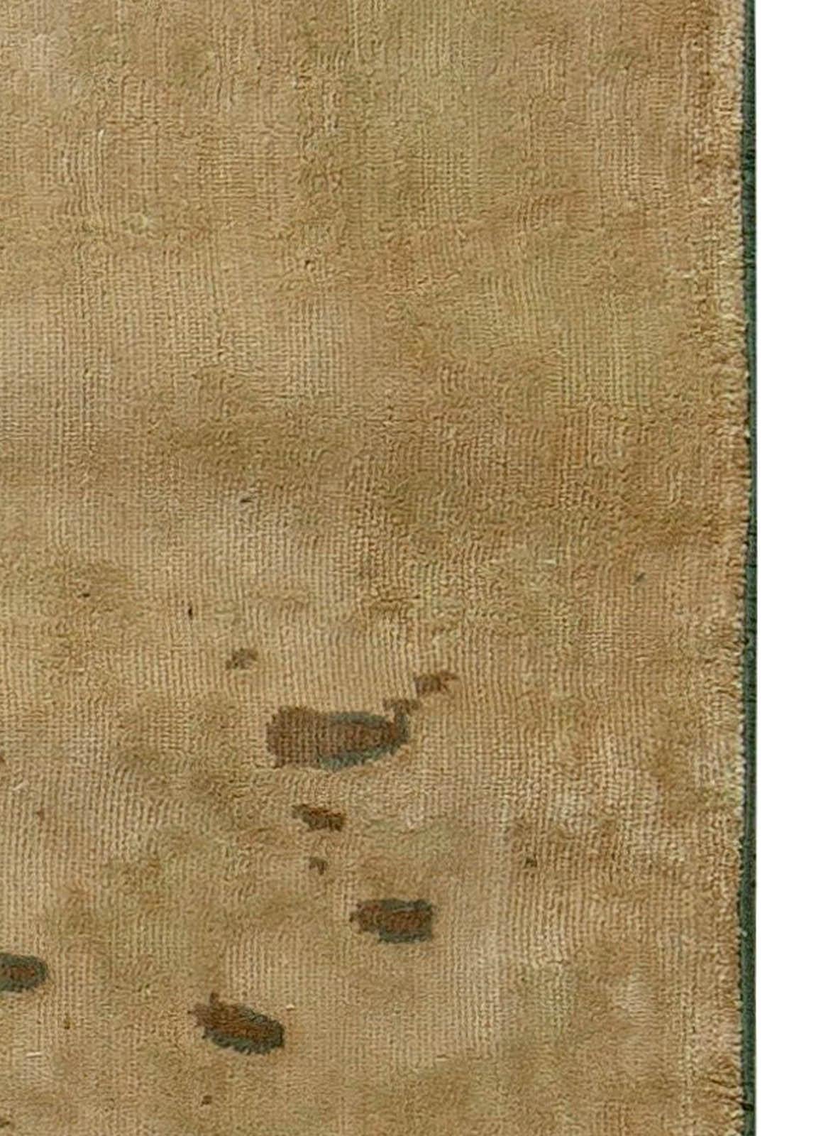 Noué à la main Contemporary Chestnut Beige Hand Knotted Silk Rug by Doris Leslie Blau en vente