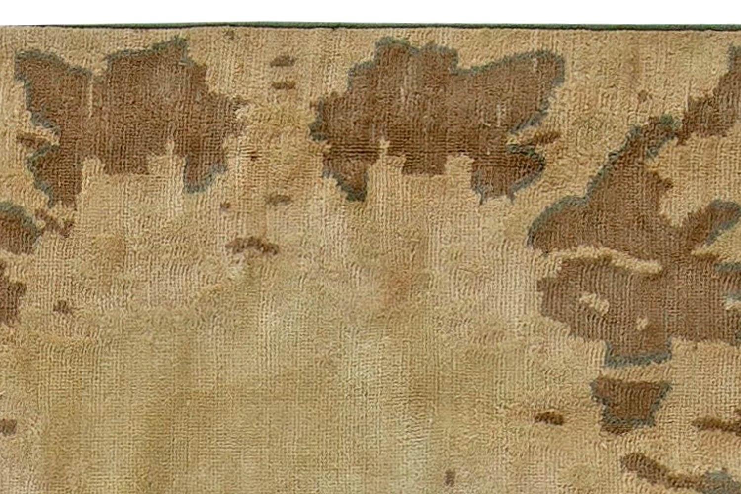 Contemporary Chestnut Beige Hand Knotted Silk Rug by Doris Leslie Blau In New Condition For Sale In New York, NY