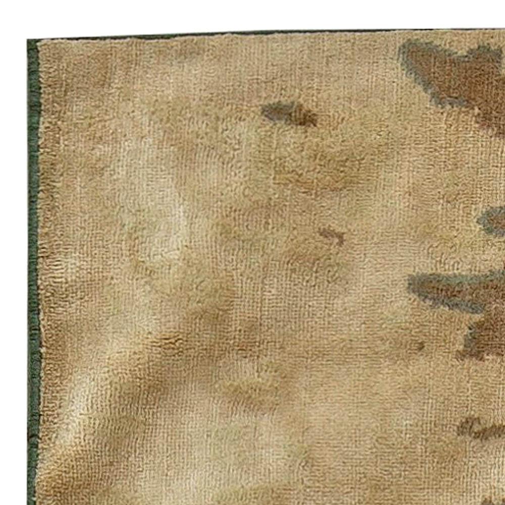 XXIe siècle et contemporain Contemporary Chestnut Beige Hand Knotted Silk Rug by Doris Leslie Blau en vente