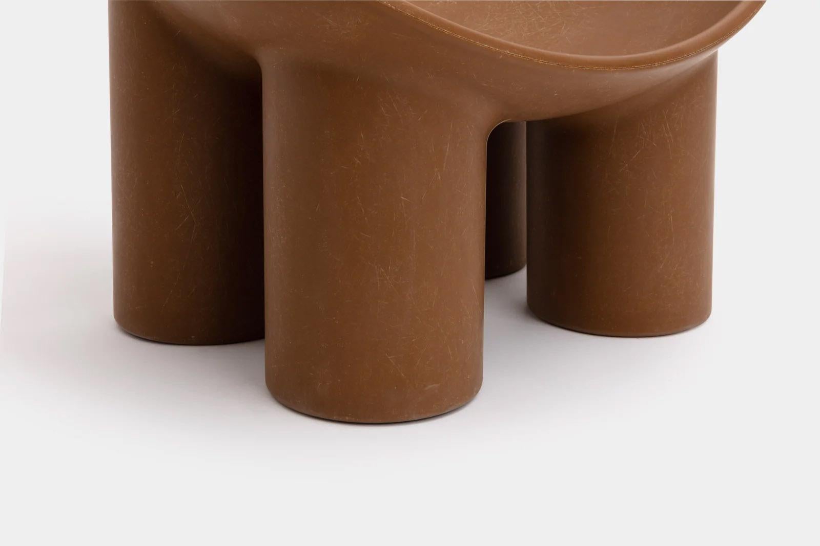 Contemporary Chestnut Fiberglass Chair, Roly-Poly Chair by Faye Toogood For Sale 1
