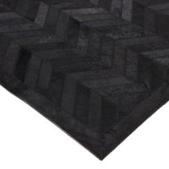 Tappeto d'area Chevron contemporaneo Hand Made nero 3' 0" x 5' 0"