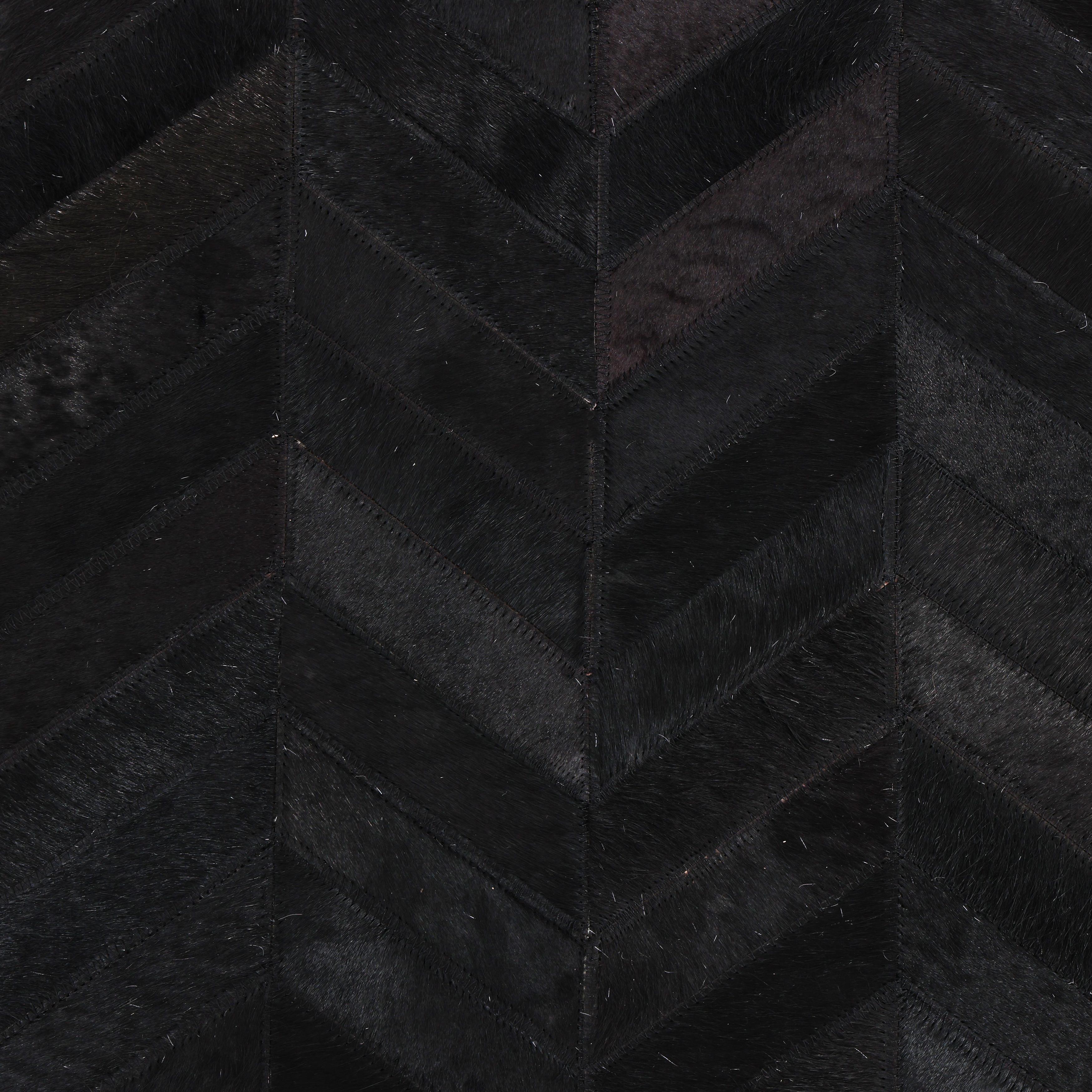 Indian Contemporary Chevron Hand Made Black Area Rug 3' 0