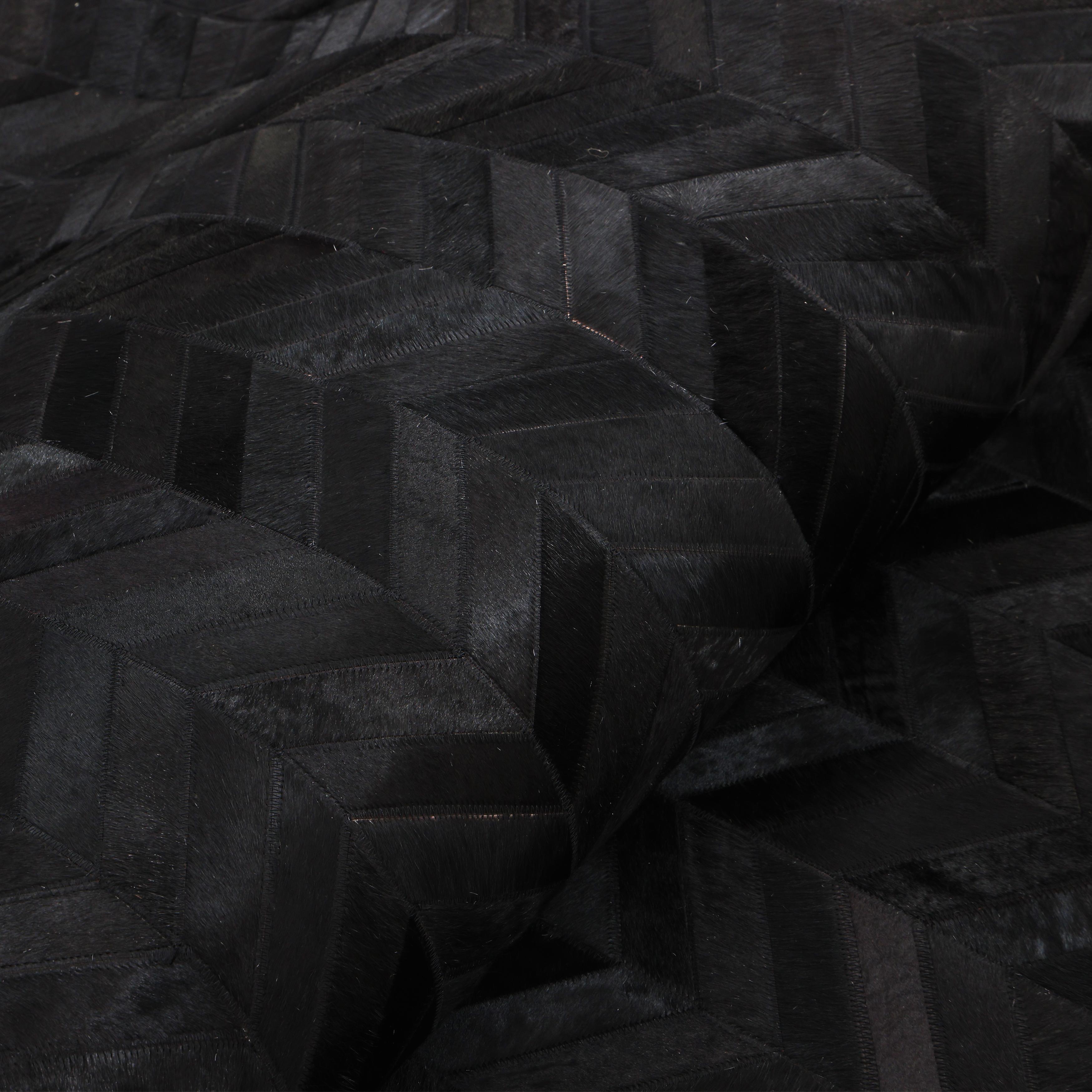 Contemporary Chevron Hand Made Black Area Rug 3' 0
