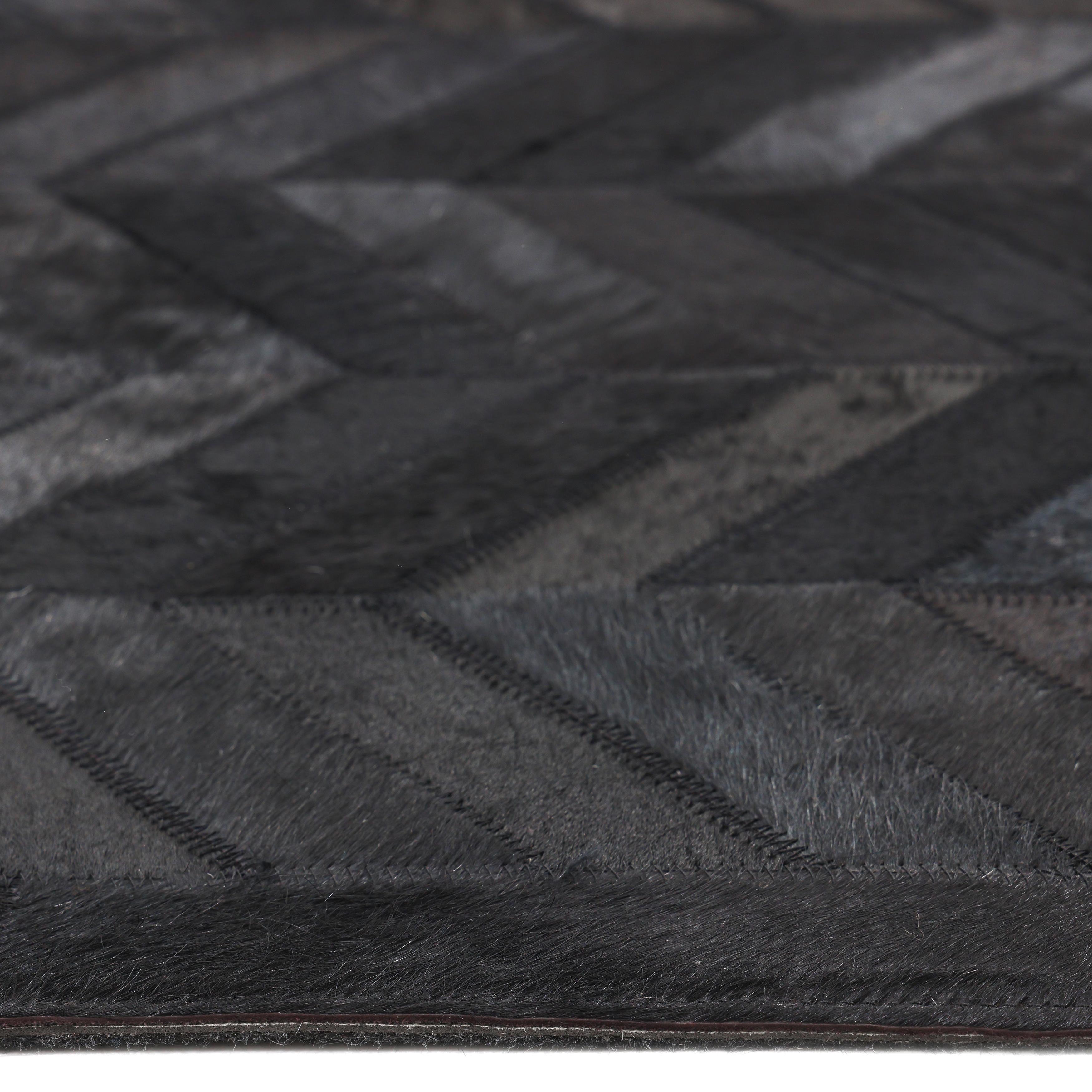 Contemporary Chevron Hand Made Black Area Rug 5' 0