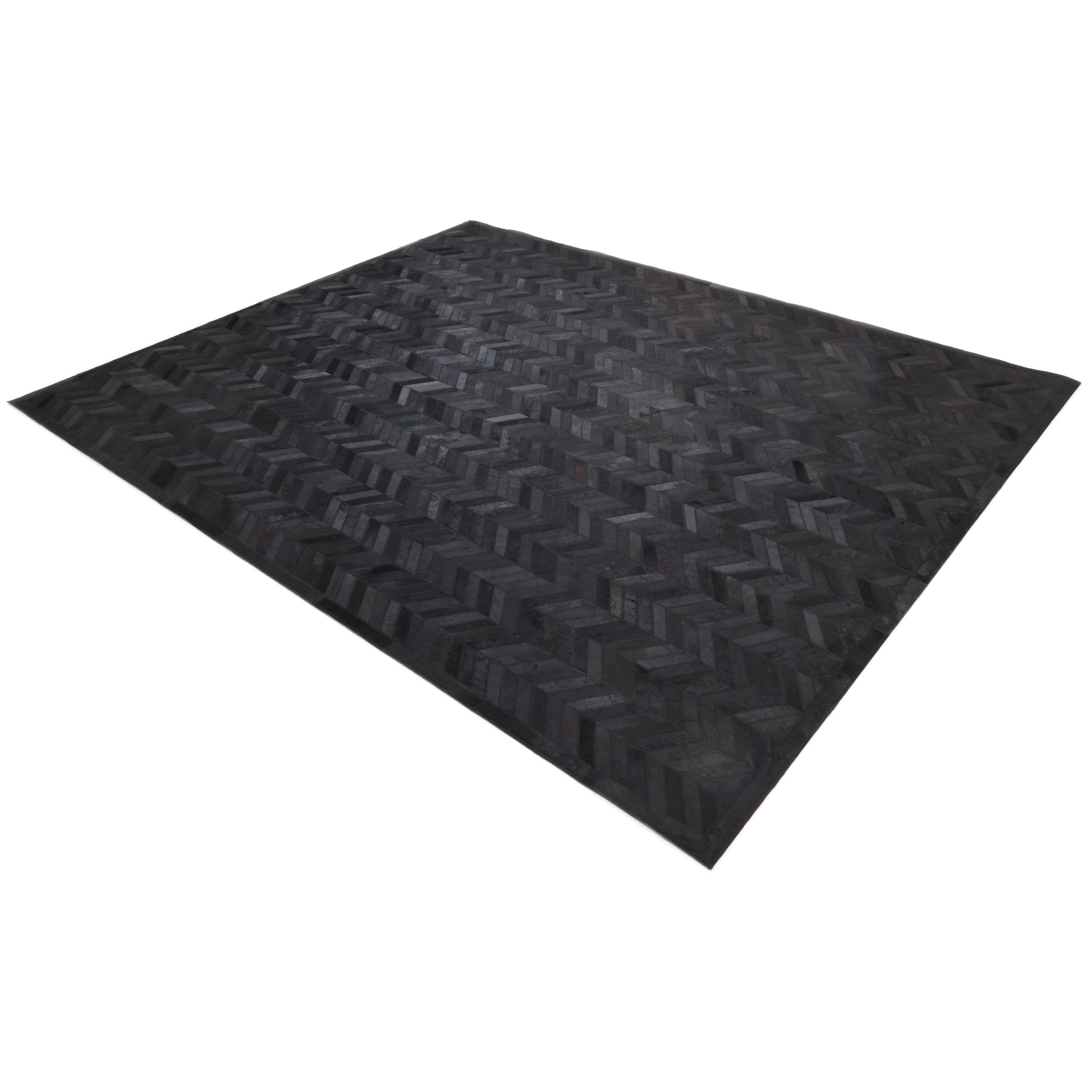 Contemporary Chevron Hand Made Black Area Rug 5' 0